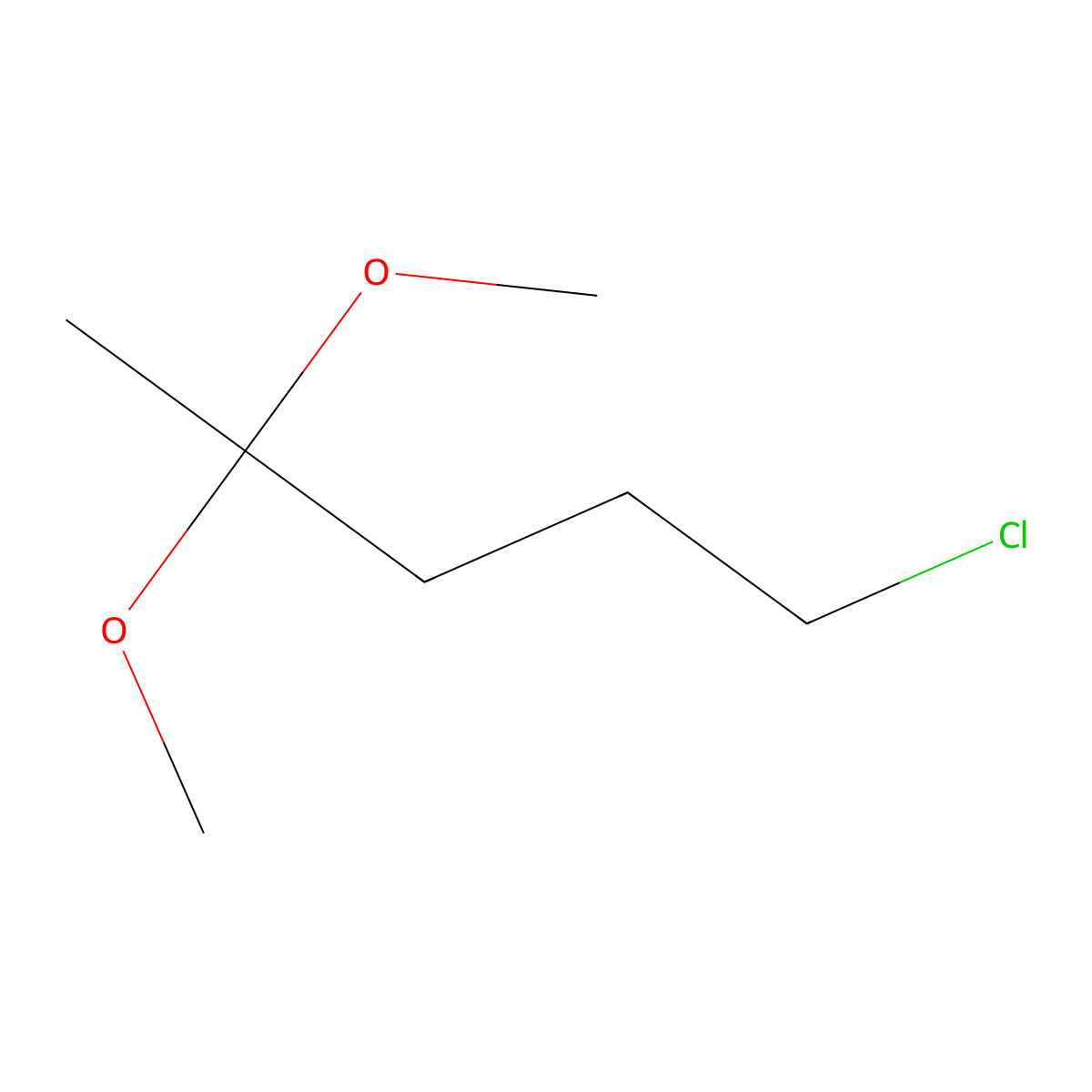 Pentane, 1-chloro-4,4-dimethoxy- molecular structure, CAS 56519-61-0