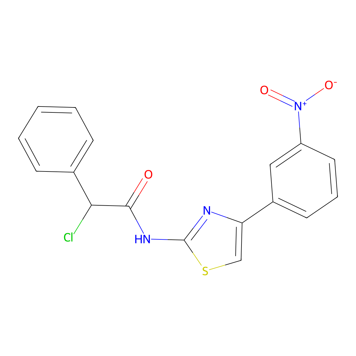 2-chloro-N-[4-(3-nitrophenyl)-1,3-thiazol-2-yl]-2-phenylacetamide molecular structure, CAS 565191-94-8