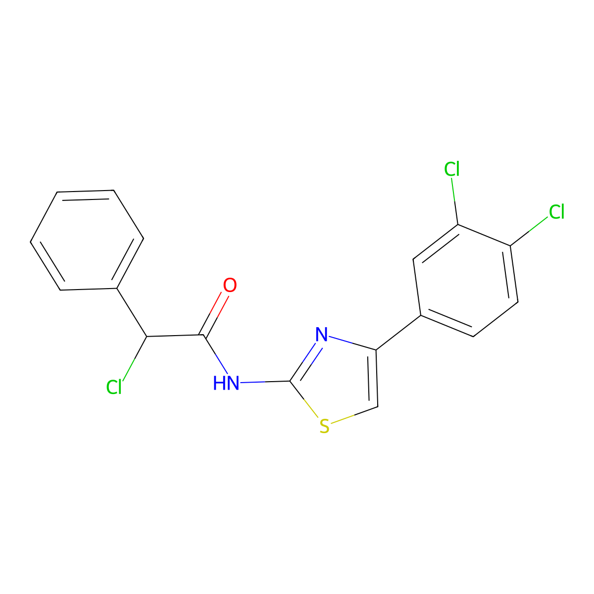 2-chloro-N-[4-(3,4-dichlorophenyl)-1,3-thiazol-2-yl]-2-phenylacetamide molecular structure, CAS 565191-95-9