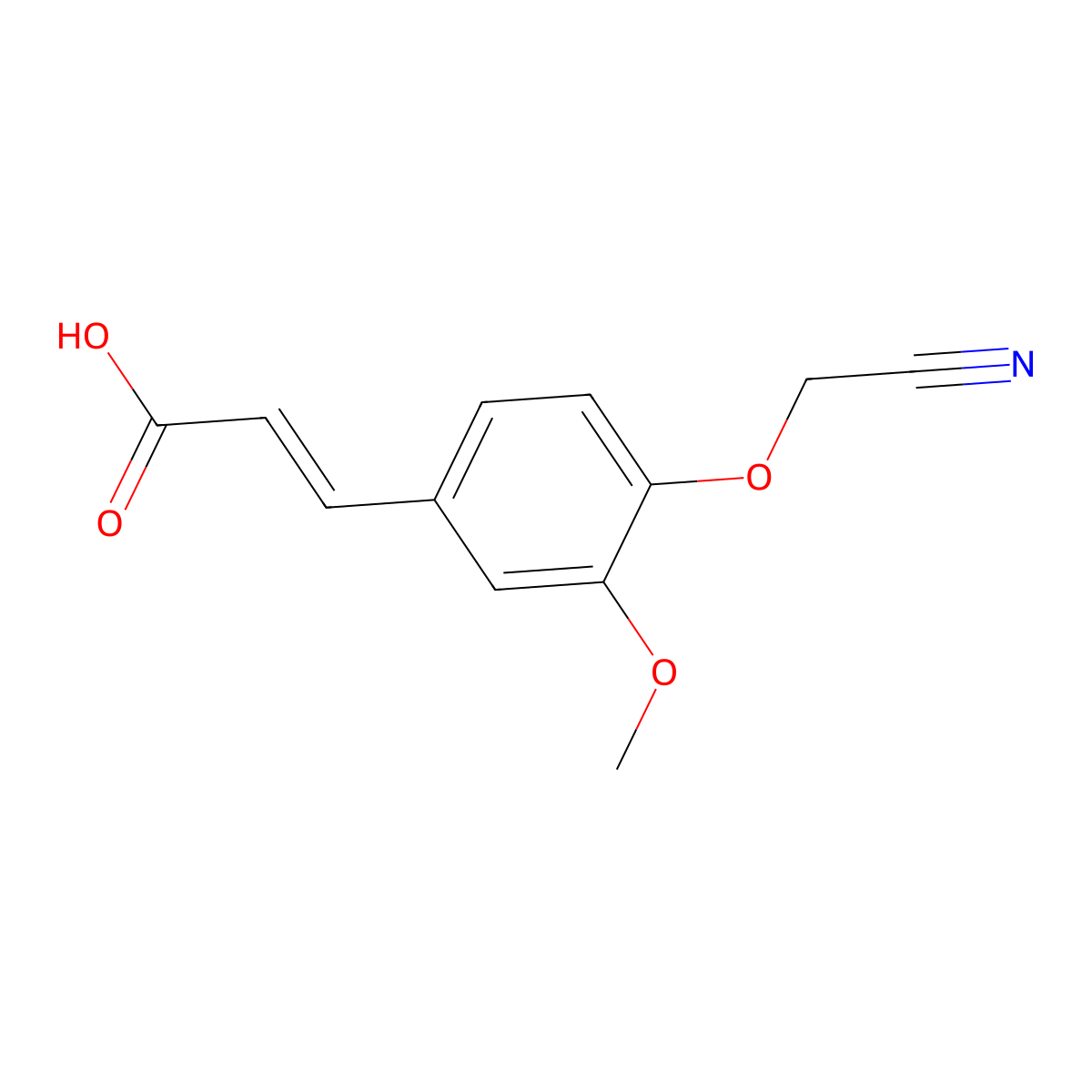 (2E)-3-[4-(cyanomethoxy)-3-methoxyphenyl]prop-2-enoic acid molecular structure, CAS 565191-96-0