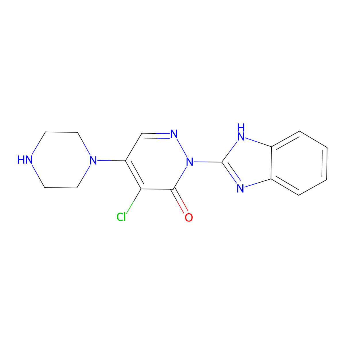 2-(1H-1,3-benzodiazol-2-yl)-4-chloro-5-(piperazin-1-yl)-2,3-dihydropyridazin-3-one molecular structure, CAS 565192-19-0