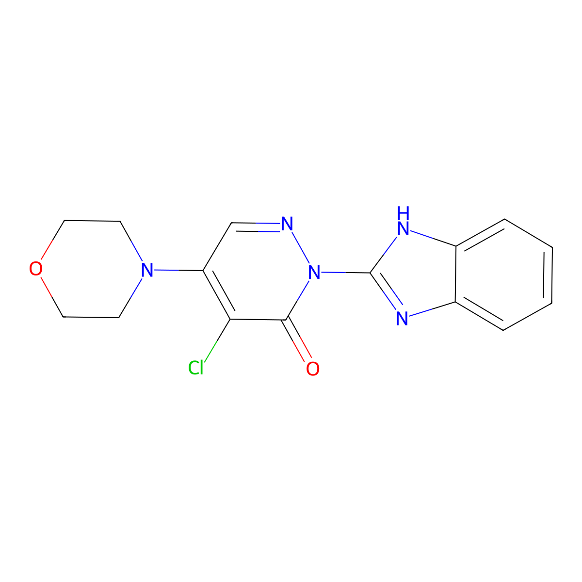 2-(1H-1,3-benzodiazol-2-yl)-4-chloro-5-(morpholin-4-yl)-2,3-dihydropyridazin-3-one molecular structure, CAS 565192-21-4