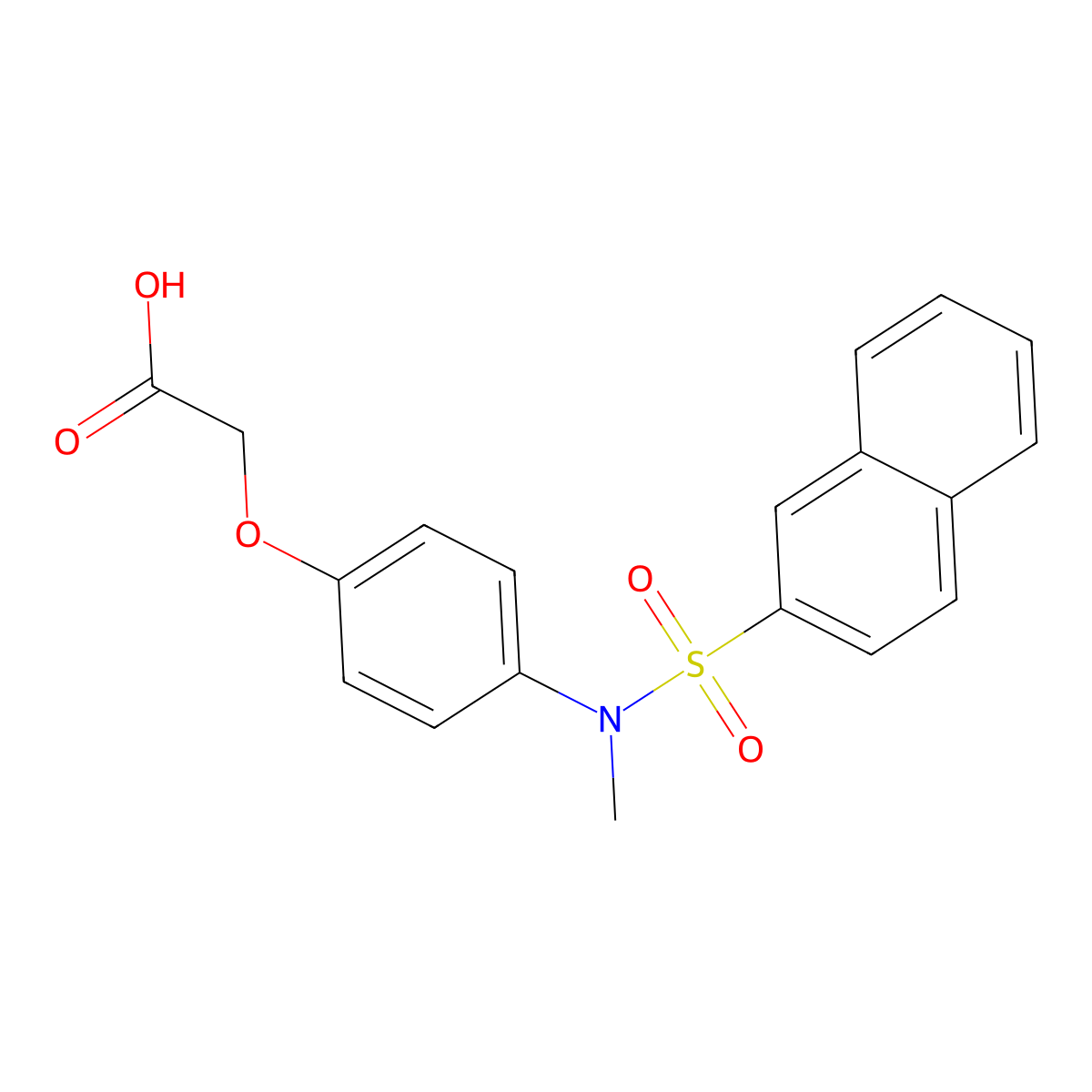 2-[4-(N-methylnaphthalene-2-sulfonamido)phenoxy]acetic acid molecular structure, CAS 565192-23-6