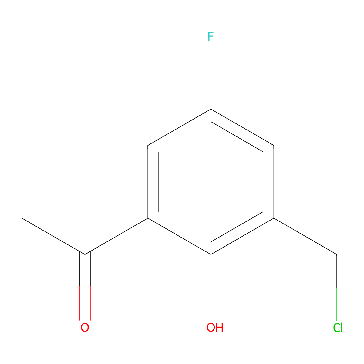 1-[3-(Chloromethyl)-5-fluoro-2-hydroxyphenyl]ethan-1-one molecular structure, CAS 565192-25-8