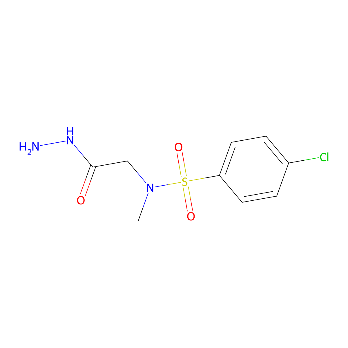 4-Chloro-N-hydrazinocarbonylmethyl-N-methyl-benzenesulfonamide molecular structure, CAS 565192-26-9