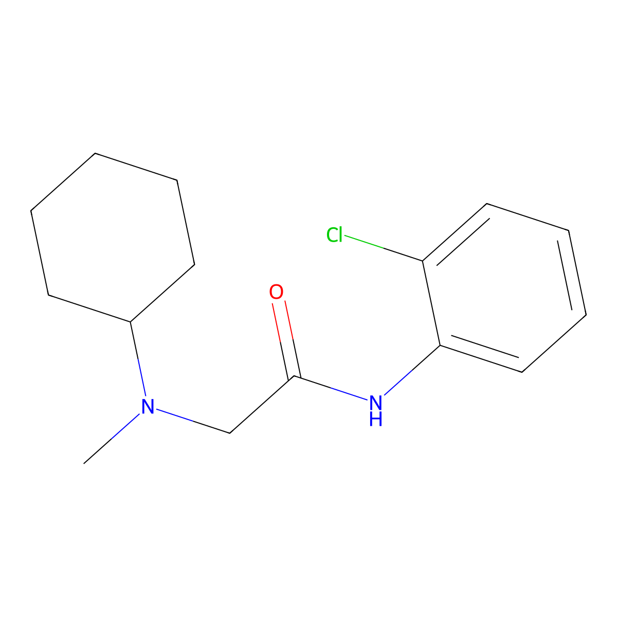 N-(2-chlorophenyl)-2-[cyclohexyl(methyl)amino]acetamide molecular structure, CAS 565193-27-3