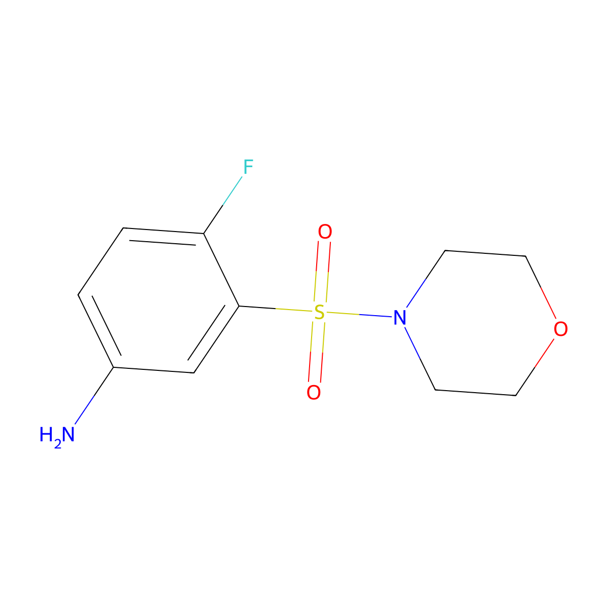 4-Fluoro-3-(4-morpholinylsulfonyl)benzenamine molecular structure, CAS 565193-47-7