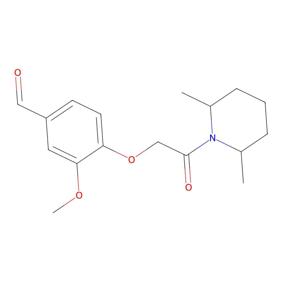4-[2-(2,6-Dimethylpiperidin-1-yl)-2-oxoethoxy]-3-methoxybenzaldehyde molecular structure, CAS 565193-48-8