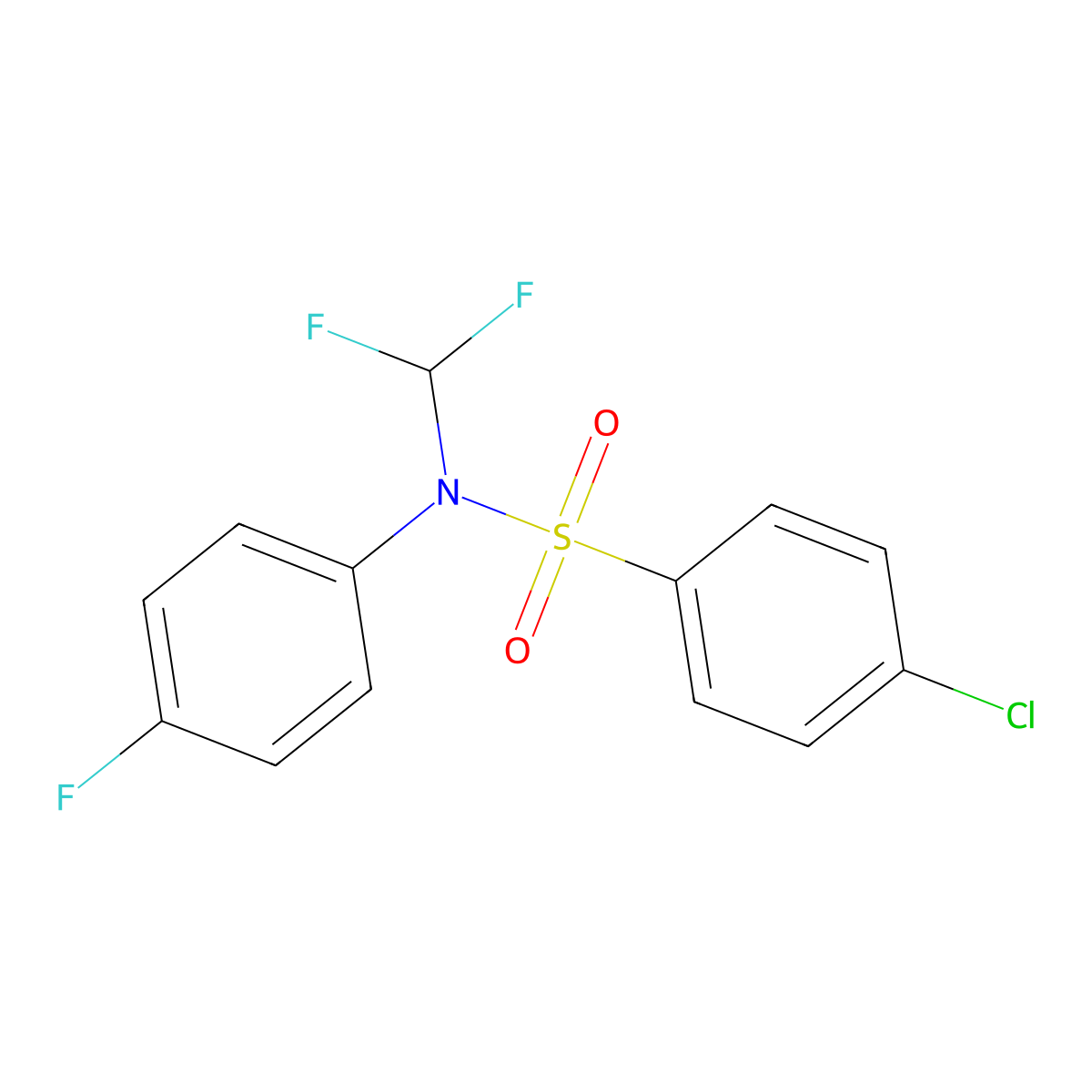 4-chloro-N-(difluoromethyl)-N-(4-fluorophenyl)benzenesulfonamide molecular structure, CAS 565193-57-9