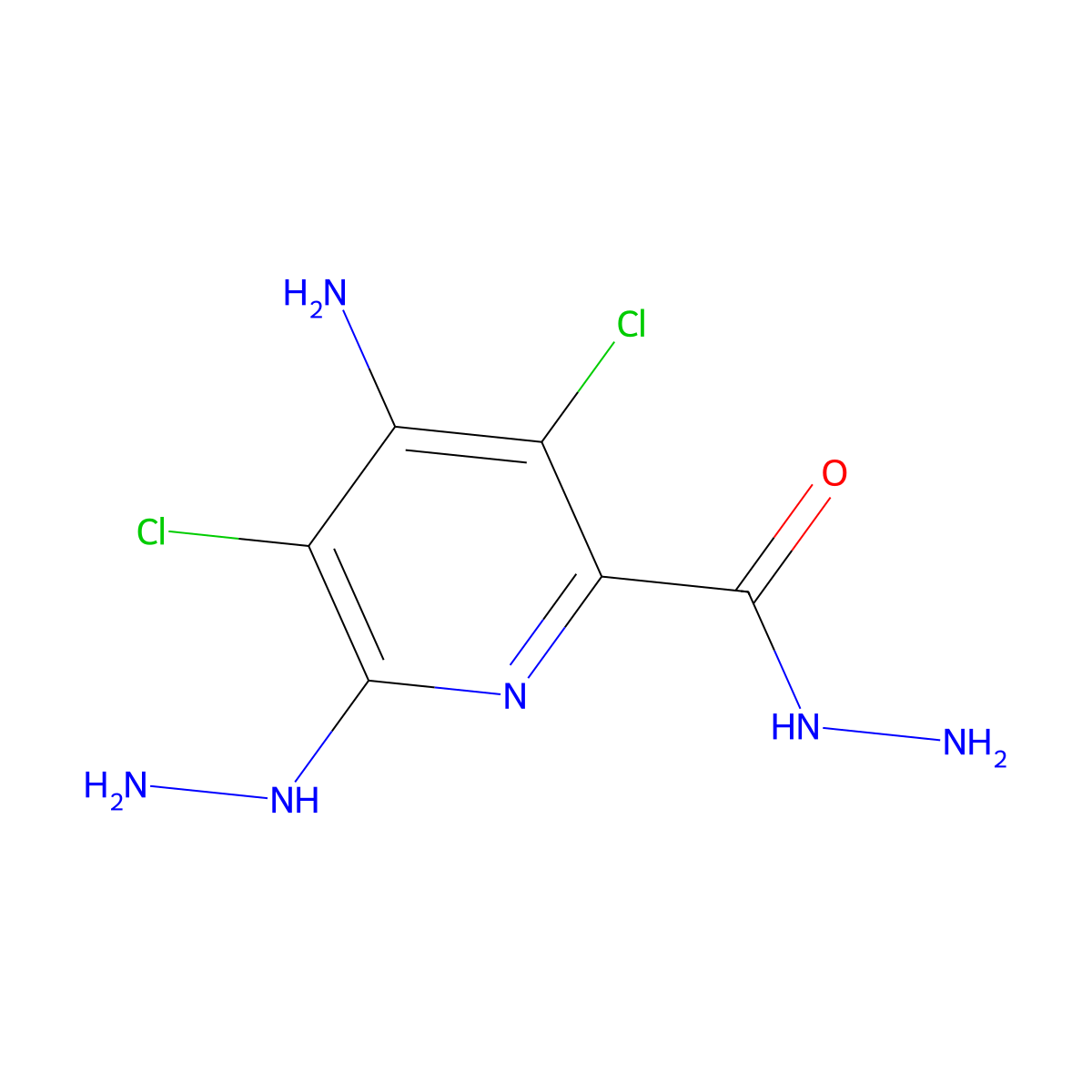 4-Amino-3,5-dichloro-6-hydrazinylpyridine-2-carbohydrazide molecular structure, CAS 565194-60-7