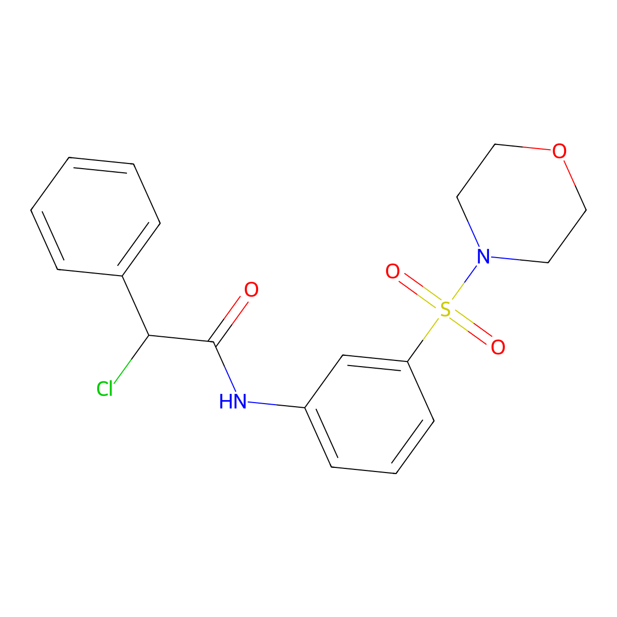 2-Chloro-N-[3-(morpholine-4-sulfonyl)phenyl]-2-phenylacetamide molecular structure, CAS 565194-82-3
