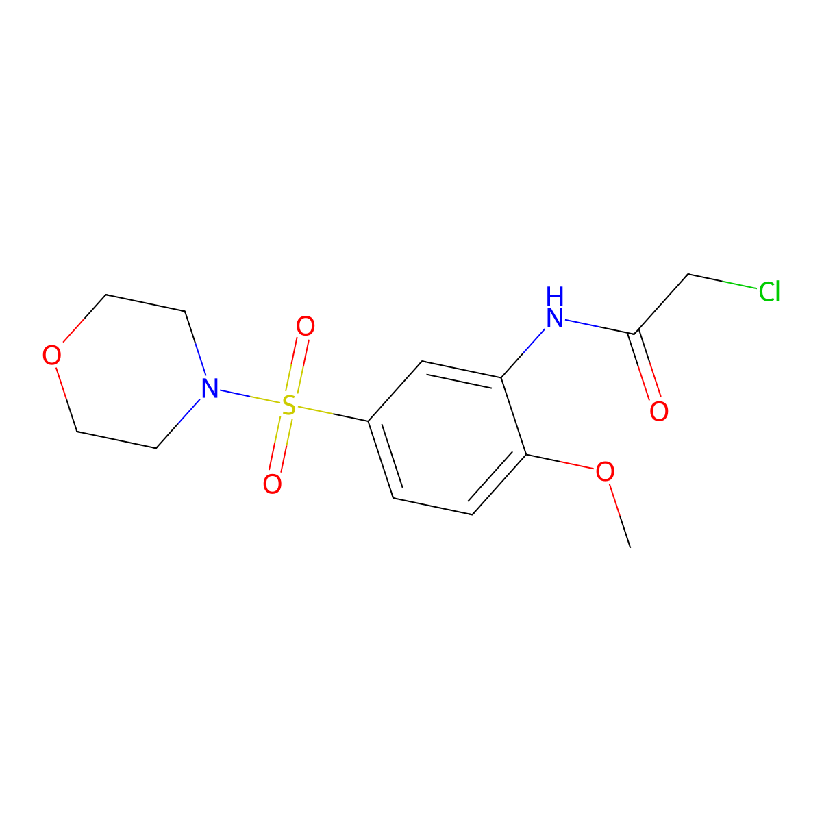 2-chloro-N-(2-methoxy-5-(morpholine-4-sulfonyl)phenyl)acetamide molecular structure, CAS 565194-83-4