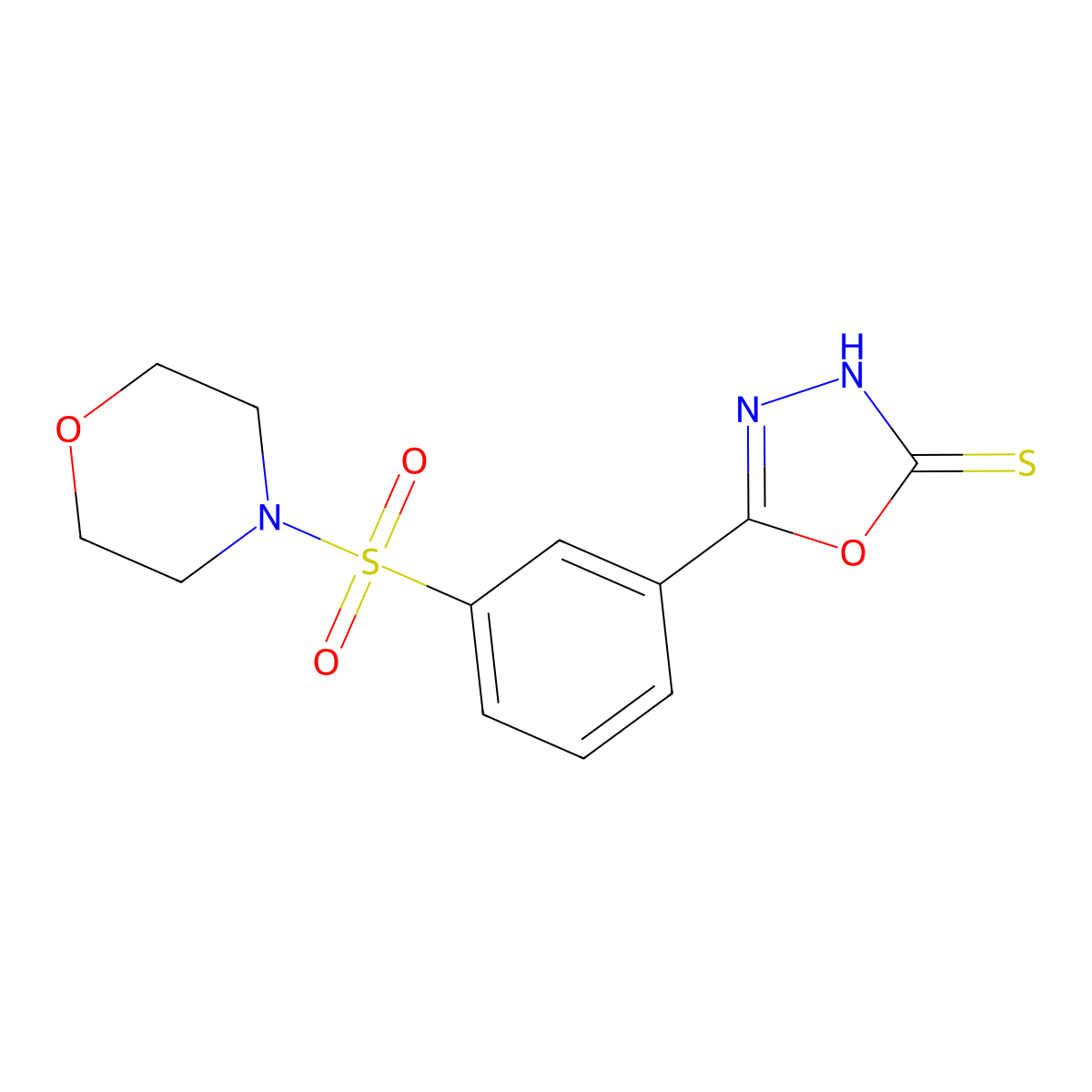5-[3-(Morpholine-4-sulfonyl)phenyl]-1,3,4-oxadiazole-2-thiol molecular structure, CAS 565194-87-8