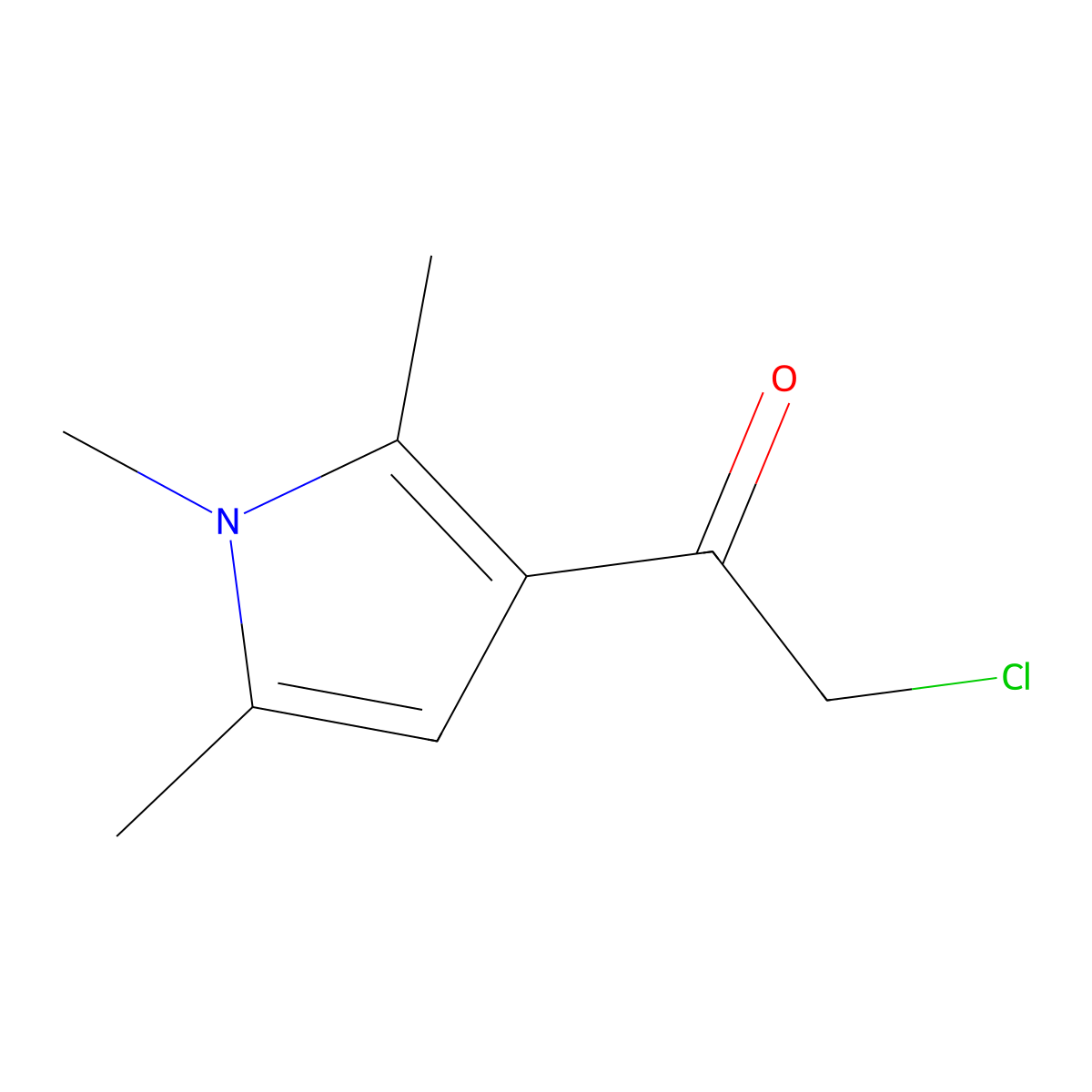 2-chloro-1-(1,2,5-trimethyl-1H-pyrrol-3-yl)ethan-1-one molecular structure, CAS 565195-14-4