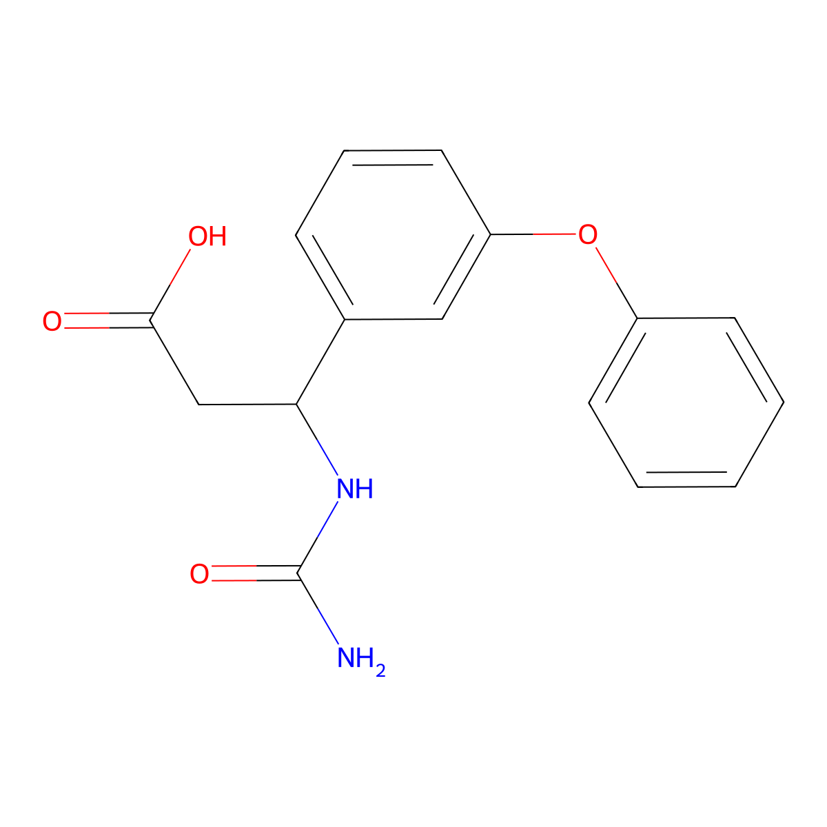 3-(carbamoylamino)-3-(3-phenoxyphenyl)propanoic Acid molecular structure, CAS 565196-40-9