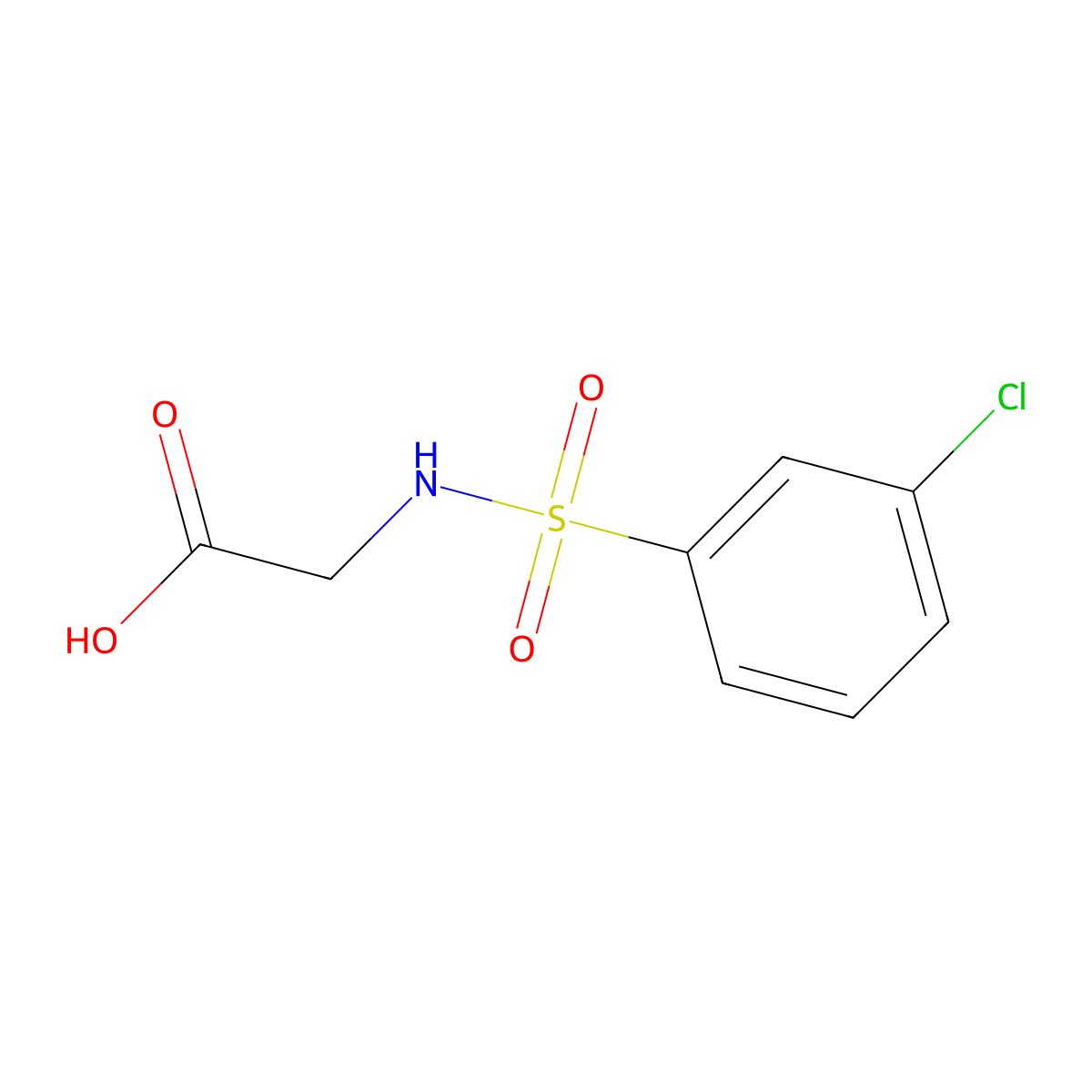 2-(3-Chlorobenzenesulfonamido)acetic acid molecular structure, CAS 565198-64-3