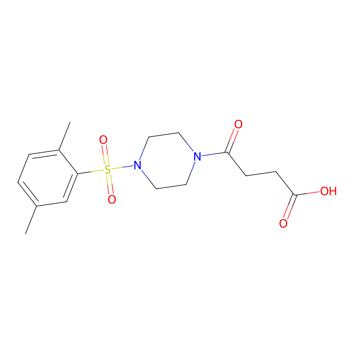 4-[4-(2,5-Dimethylbenzenesulfonyl)piperazin-1-yl]-4-oxobutanoic acid molecular structure, CAS 565198-65-4