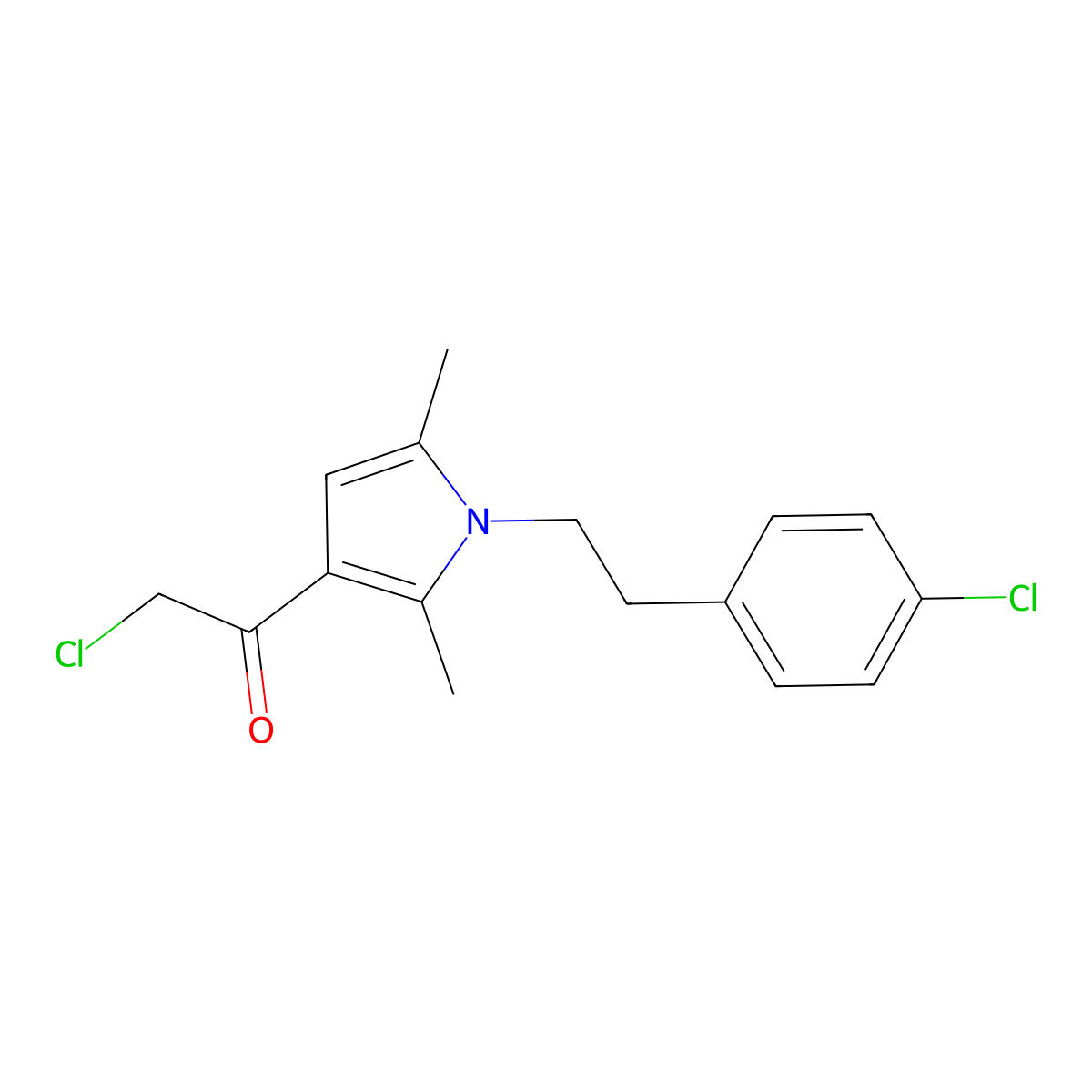 2-chloro-1-{1-[2-(4-chlorophenyl)ethyl]-2,5-dimethyl-1H-pyrrol-3-yl}ethan-1-one molecular structure, CAS 565198-74-5