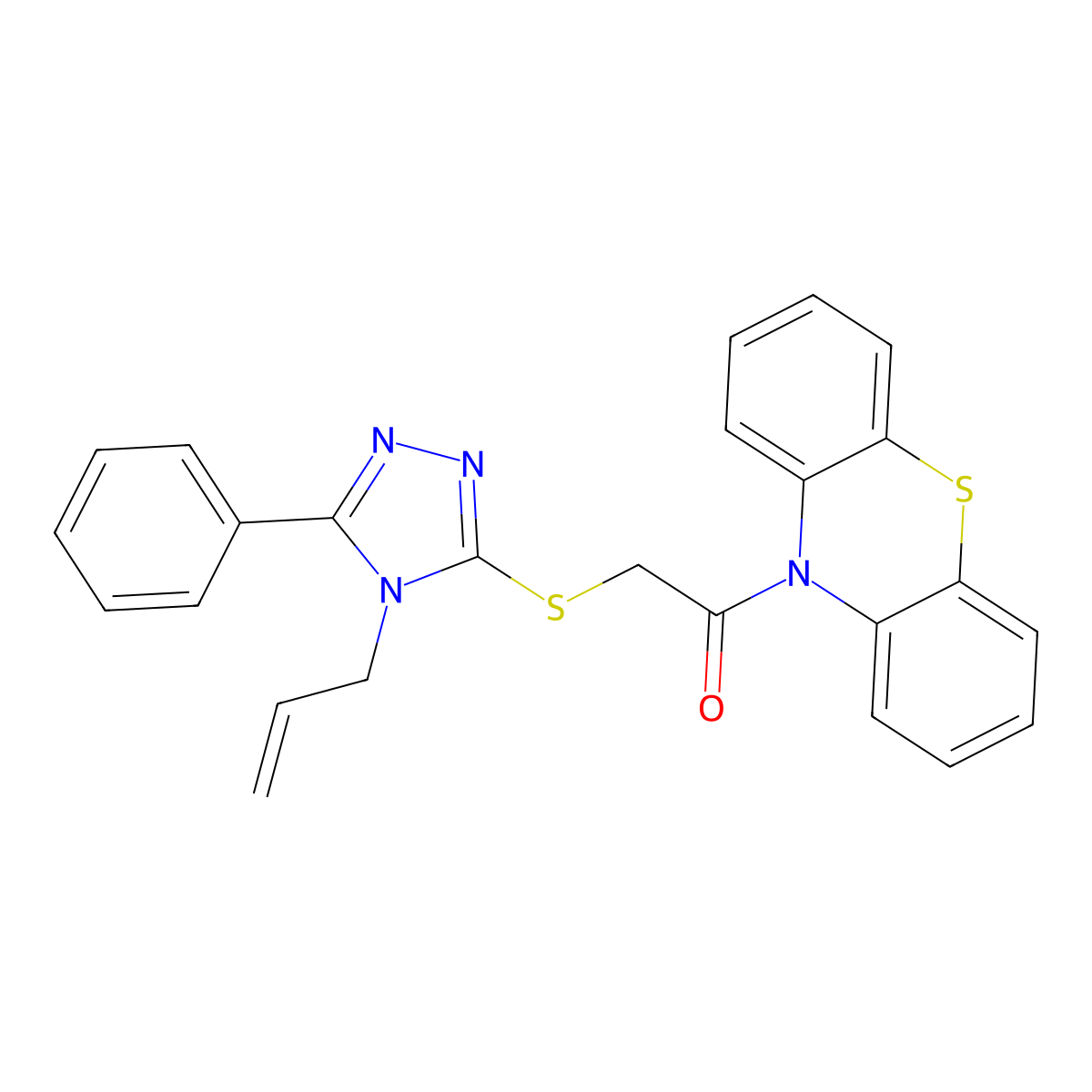 1-(10H-phenothiazin-10-yl)-2-{[5-phenyl-4-(prop-2-en-1-yl)-4H-1,2,4-triazol-3-yl]sulfanyl}ethanone molecular structure, CAS 565199-12-4
