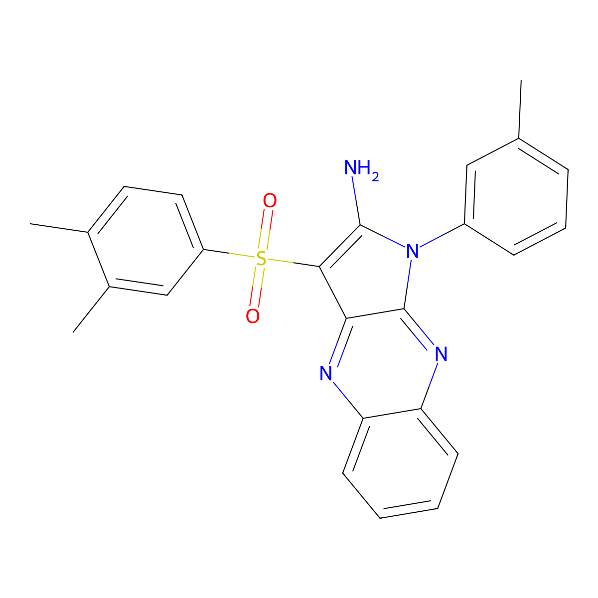 3-[(3,4-dimethylphenyl)sulfonyl]-1-(3-methylphenyl)-1H-pyrrolo[2,3-b]quinoxalin-2-amine molecular structure, CAS 565199-25-9