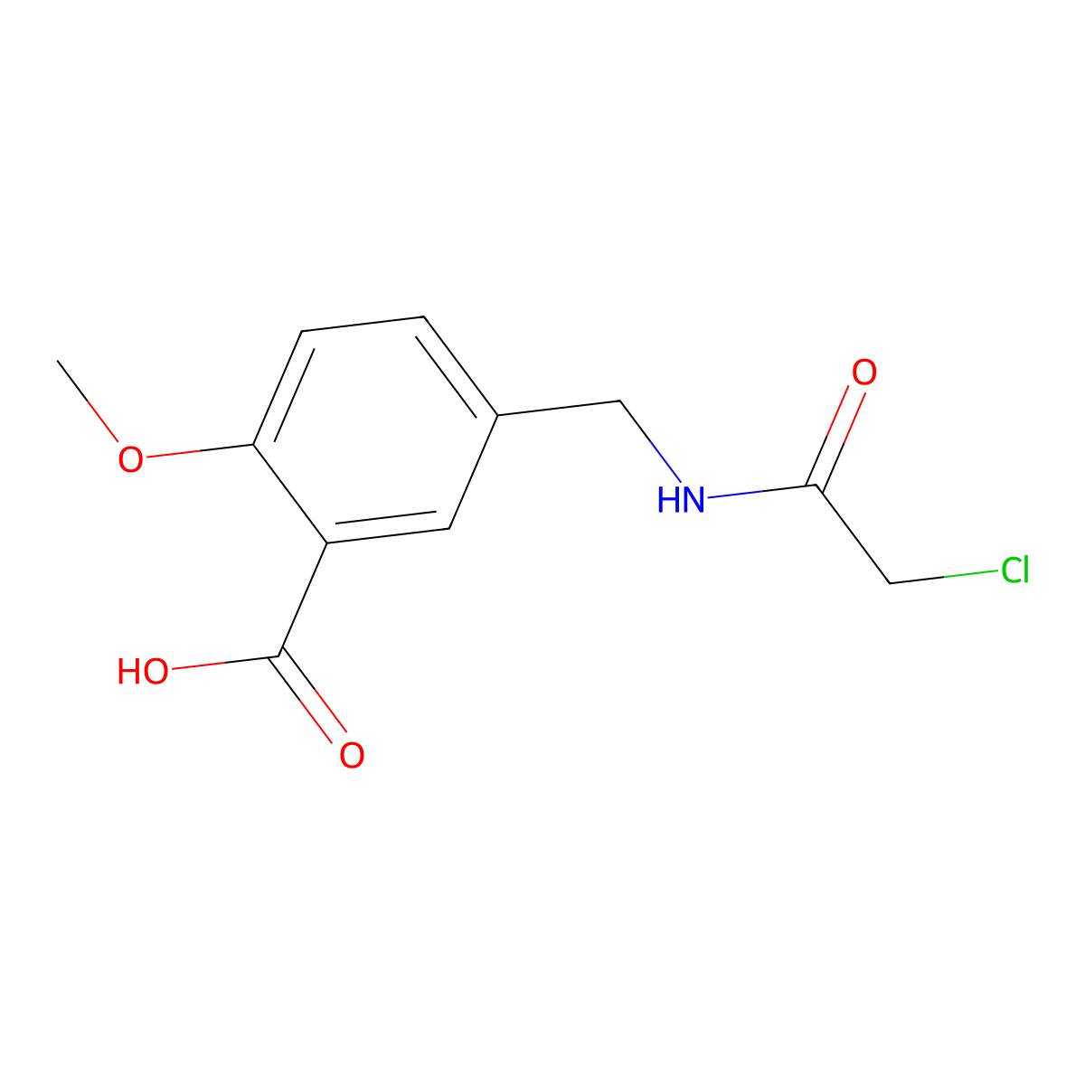 5-[(2-Chloro-acetylamino)-methyl]-2-methoxy-benzoic acid molecular structure, CAS 565201-69-6