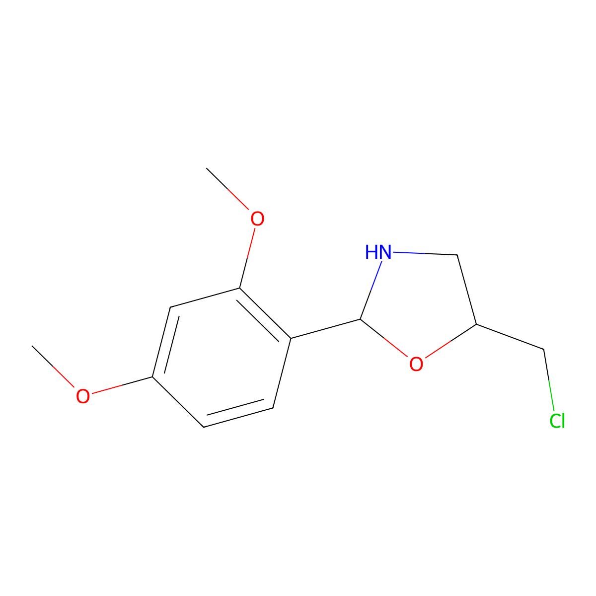 5-(Chloromethyl)-2-(2,4-dimethoxyphenyl)-1,3-oxazolidine molecular structure, CAS 565201-77-6