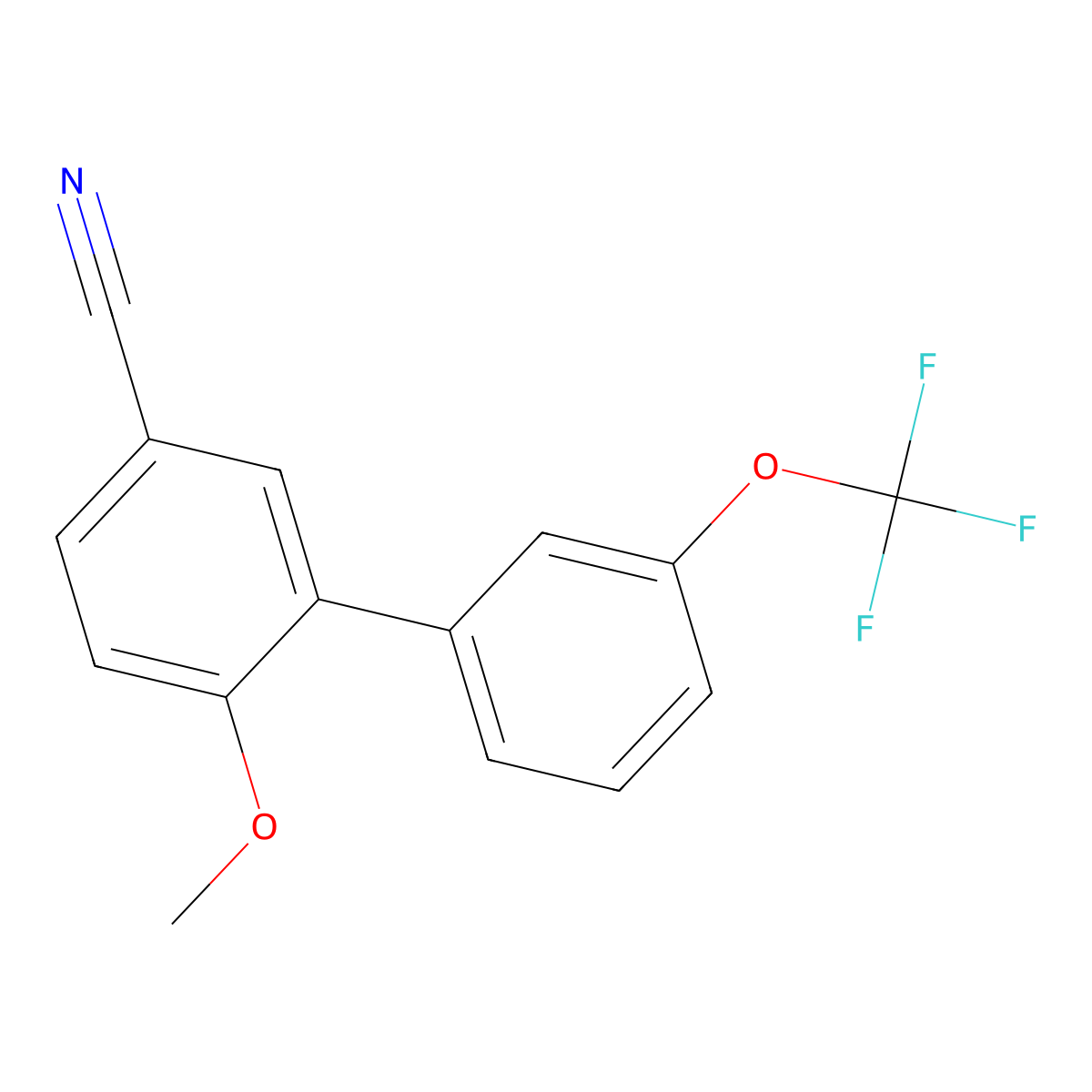 6-Methoxy-3'-(trifluoromethoxy)-[1,1'-biphenyl]-3-carbonitrile molecular structure, CAS 565203-82-9