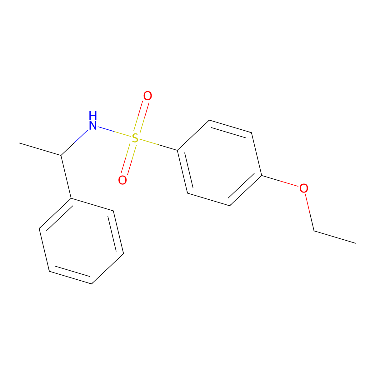 4-ethoxy-N-(1-phenylethyl)benzenesulfonamide molecular structure, CAS 565206-90-8