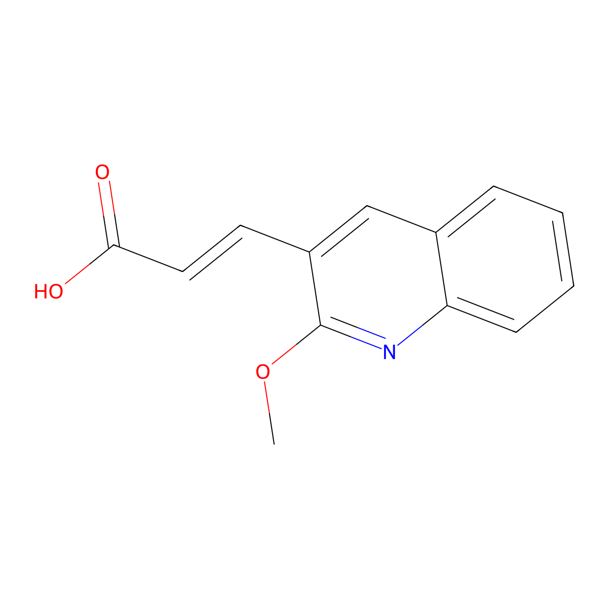 (2E)-3-(2-methoxyquinolin-3-yl)prop-2-enoic acid molecular structure, CAS 565206-91-9