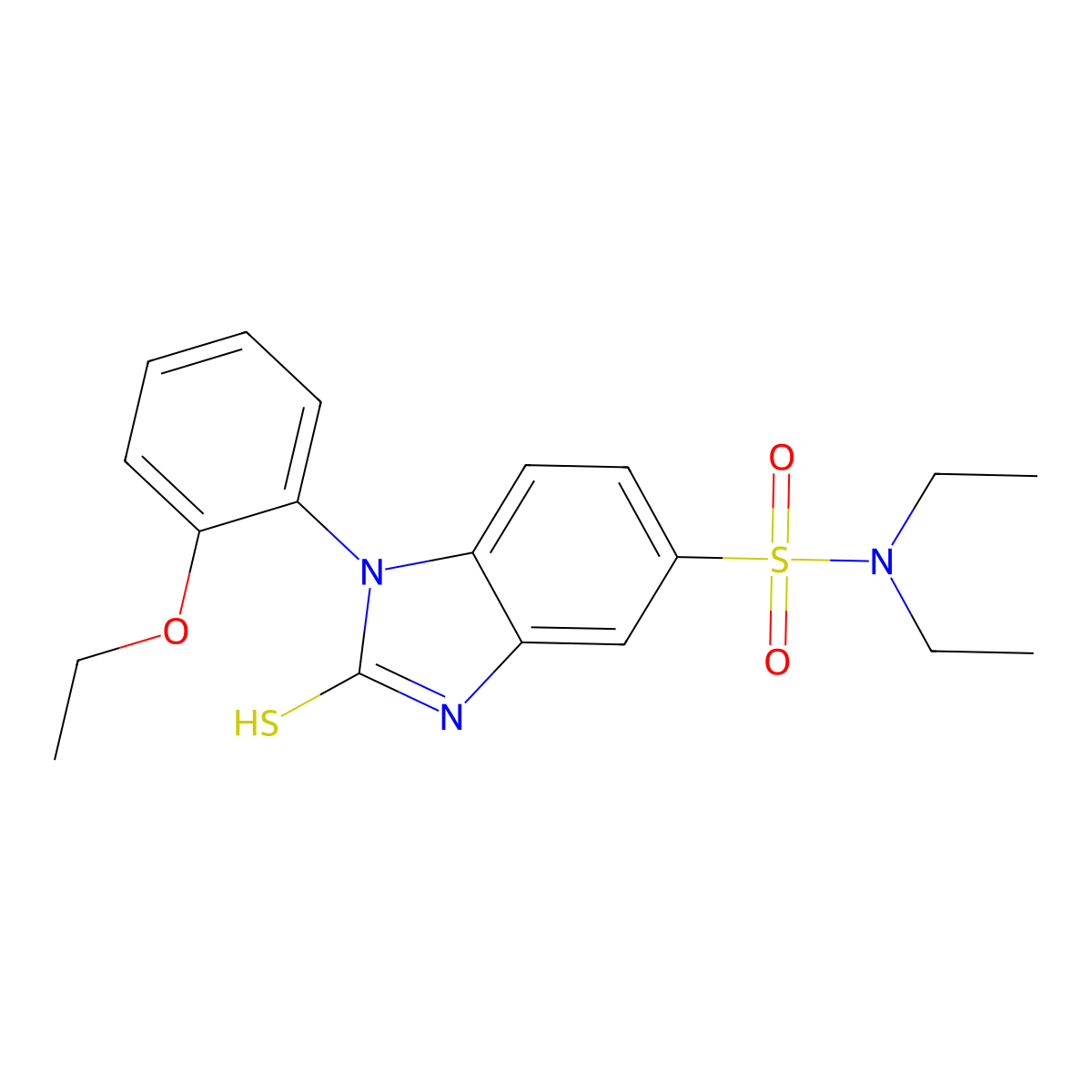 1-(2-ethoxyphenyl)-N,N-diethyl-2-sulfanyl-1H-1,3-benzodiazole-5-sulfonamide molecular structure, CAS 565206-96-4