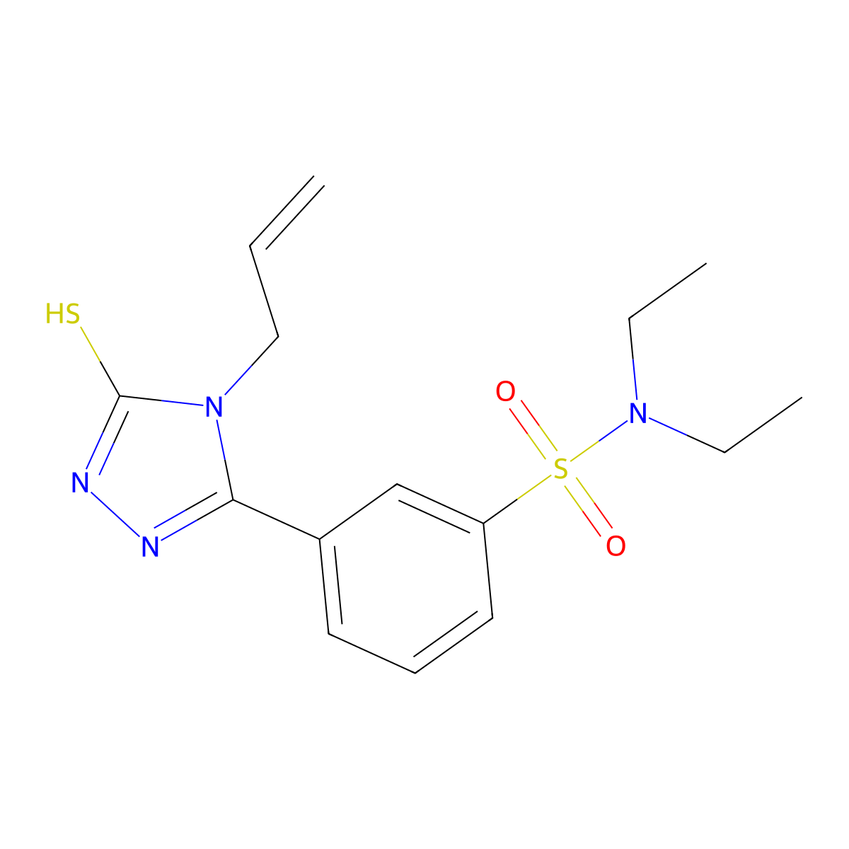 N,N-diethyl-3-[4-(prop-2-en-1-yl)-5-sulfanyl-4H-1,2,4-triazol-3-yl]benzene-1-sulfonamide molecular structure, CAS 565207-38-7