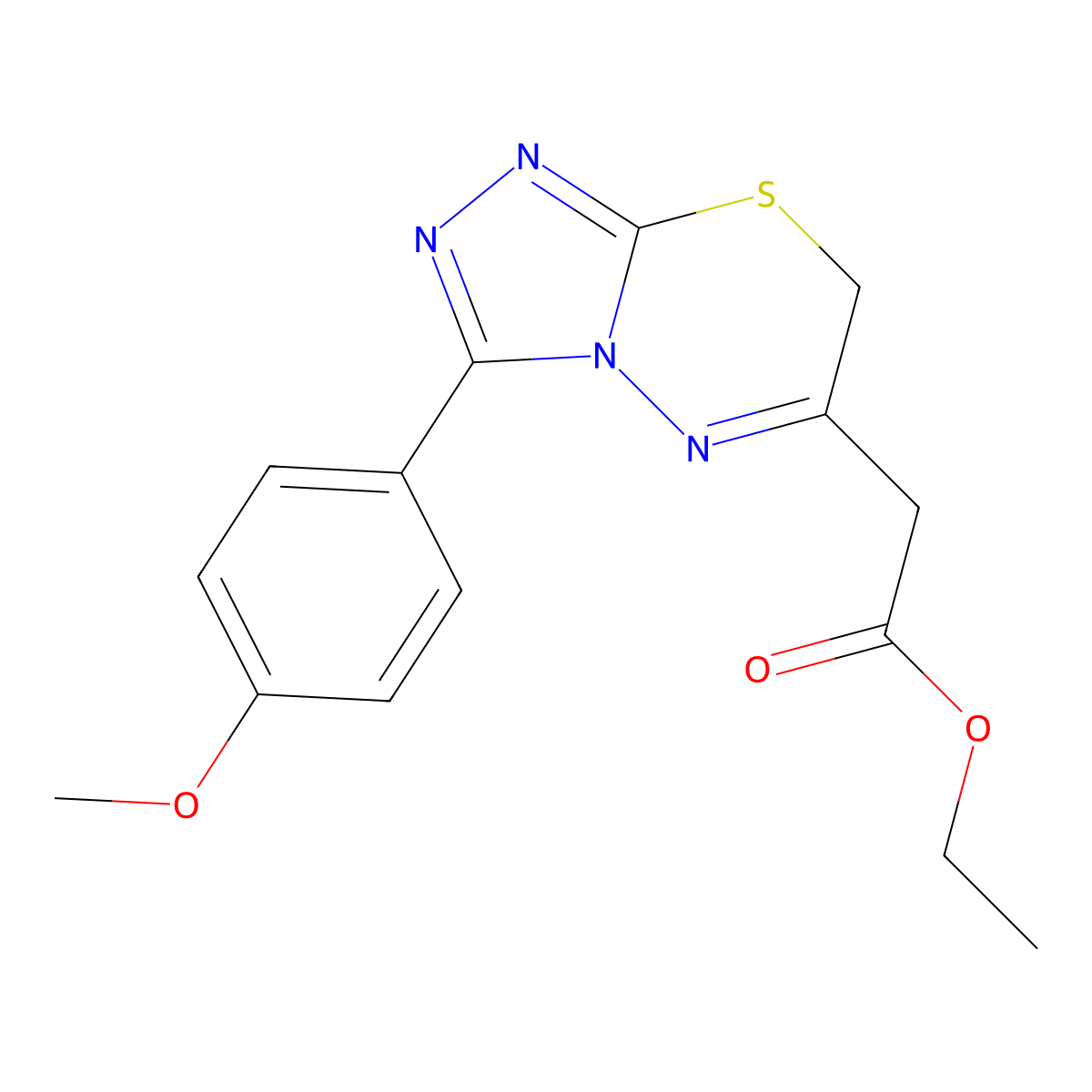 ethyl 2-[3-(4-methoxyphenyl)-7H-[1,2,4]triazolo[3,4-b][1,3,4]thiadiazin-6-yl]acetate molecular structure, CAS 565207-39-8
