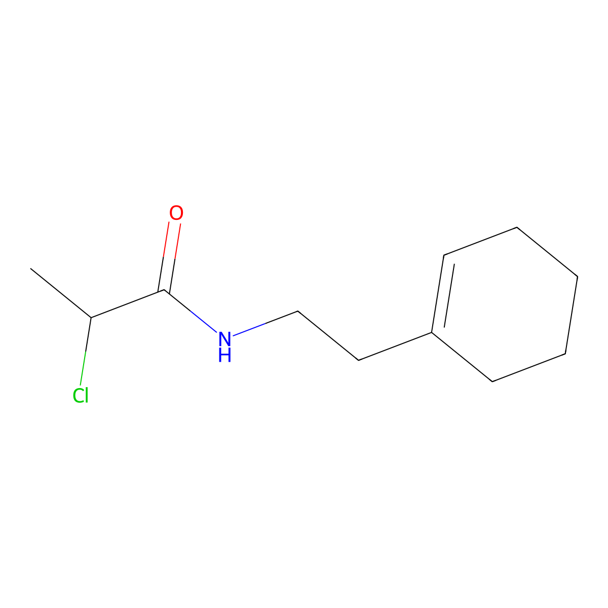 2-chloro-N-[2-(cyclohexen-1-yl)ethyl]propanamide molecular structure, CAS 565207-43-4