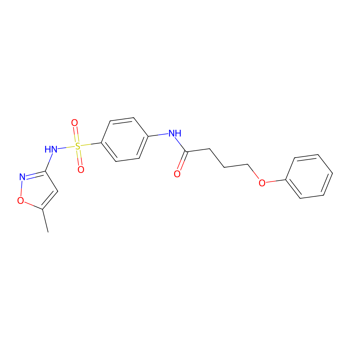 N-{4-[(5-methyl-1,2-oxazol-3-yl)sulfamoyl]phenyl}-4-phenoxybutanamide molecular structure, CAS 565208-10-8