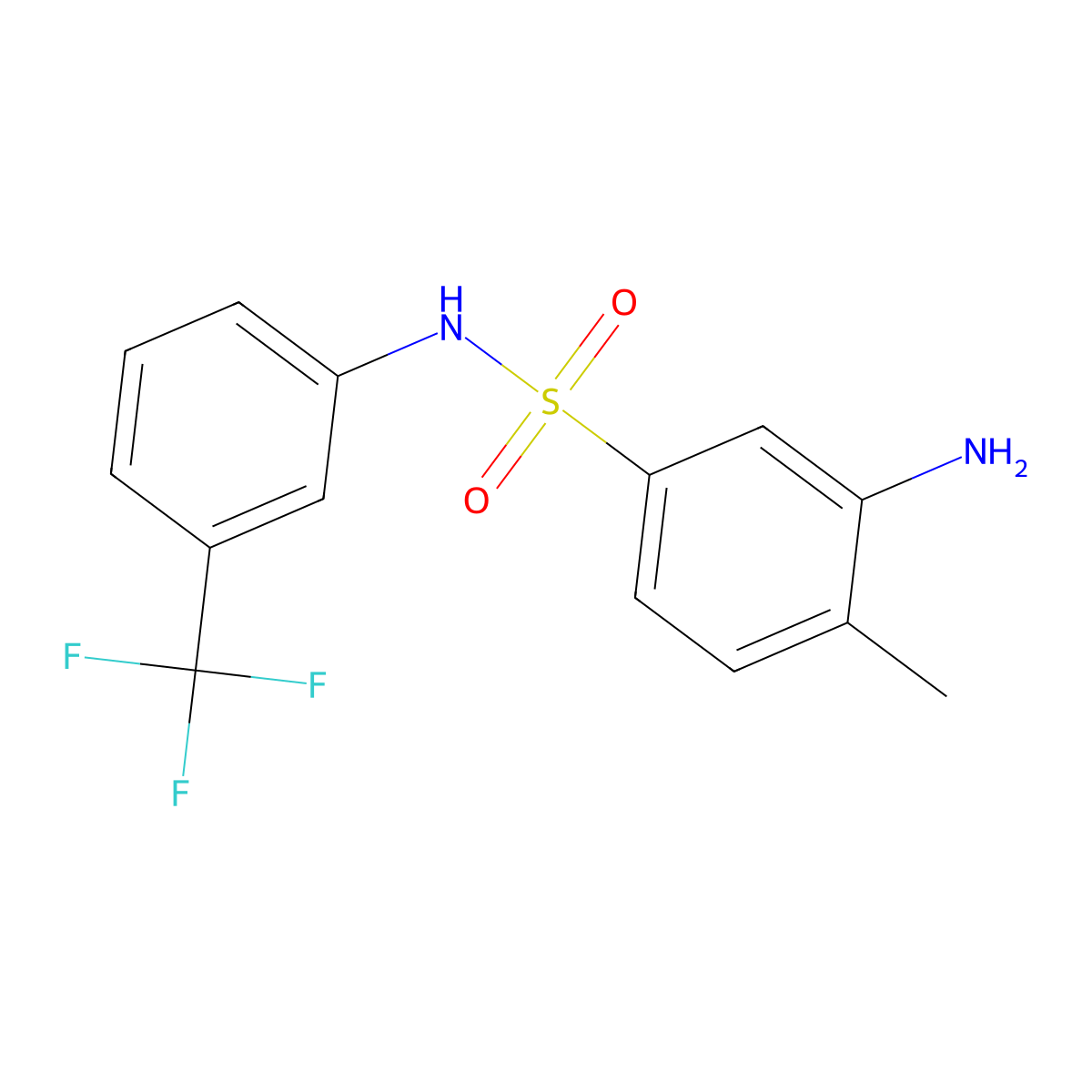 3-amino-4-methyl-N-[3-(trifluoromethyl)phenyl]benzenesulfonamide molecular structure, CAS 565209-22-5