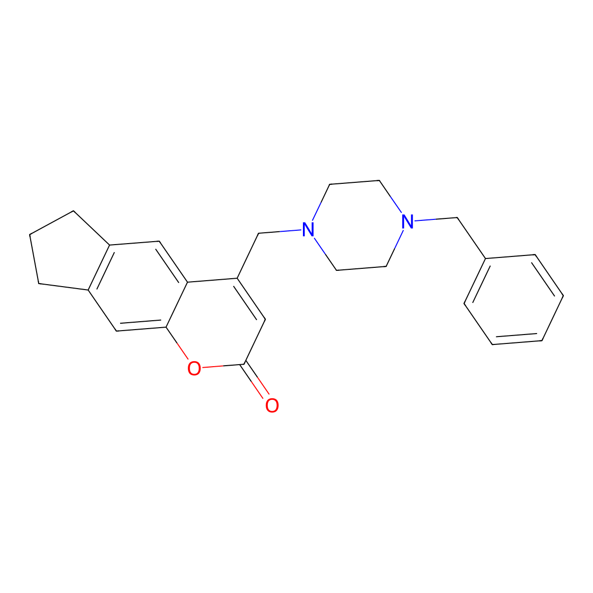 4-((4-benzylpiperazin-1-yl)methyl)-7,8-dihydrocyclopenta[g]chromen-2(6H)-one molecular structure, CAS 565210-03-9