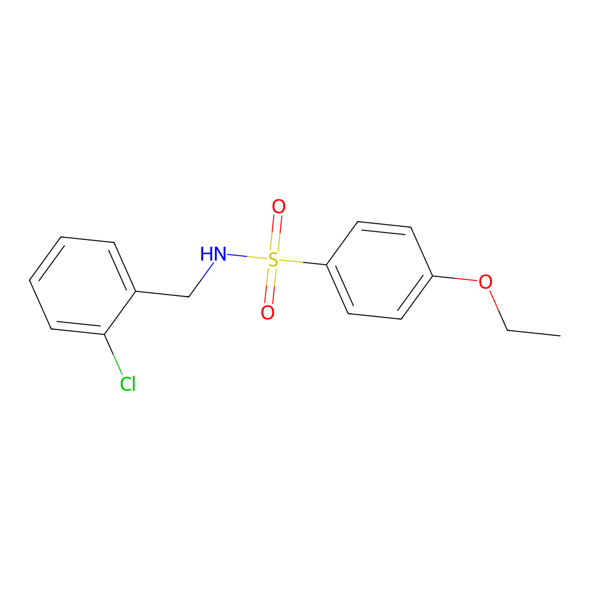 N-(2-chlorobenzyl)-4-ethoxybenzenesulfonamide molecular structure, CAS 565210-60-8