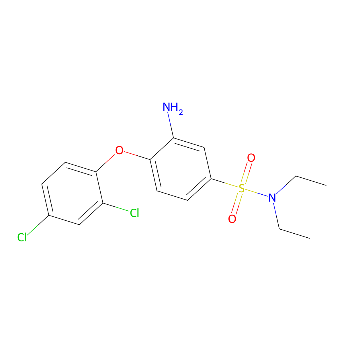 3-amino-4-(2,4-dichlorophenoxy)-N,N-diethylbenzene-1-sulfonamide molecular structure, CAS 565210-82-4