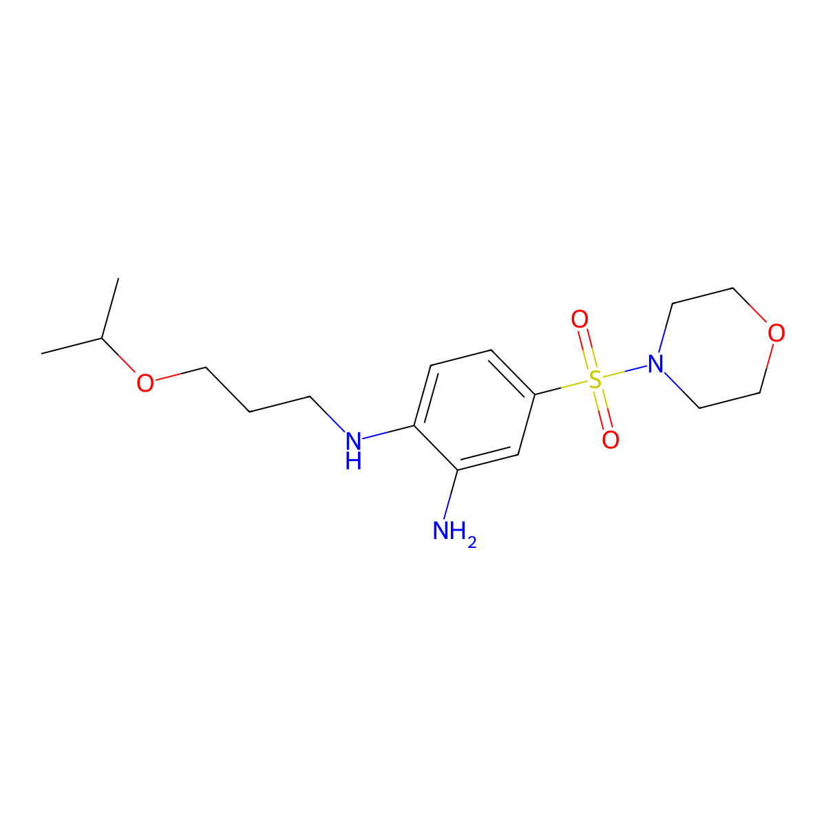 4-(morpholine-4-sulfonyl)-1-N-[3-(propan-2-yloxy)propyl]benzene-1,2-diamine molecular structure, CAS 565210-83-5