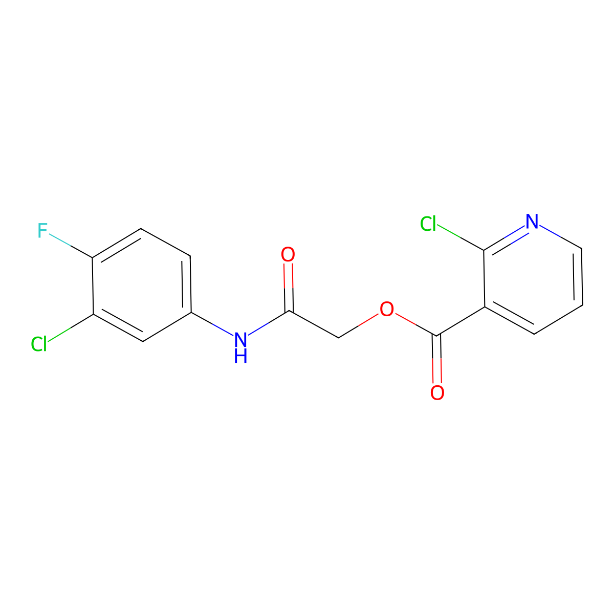 [(3-Chloro-4-fluorophenyl)carbamoyl]methyl 2-chloropyridine-3-carboxylate molecular structure, CAS 565216-12-8