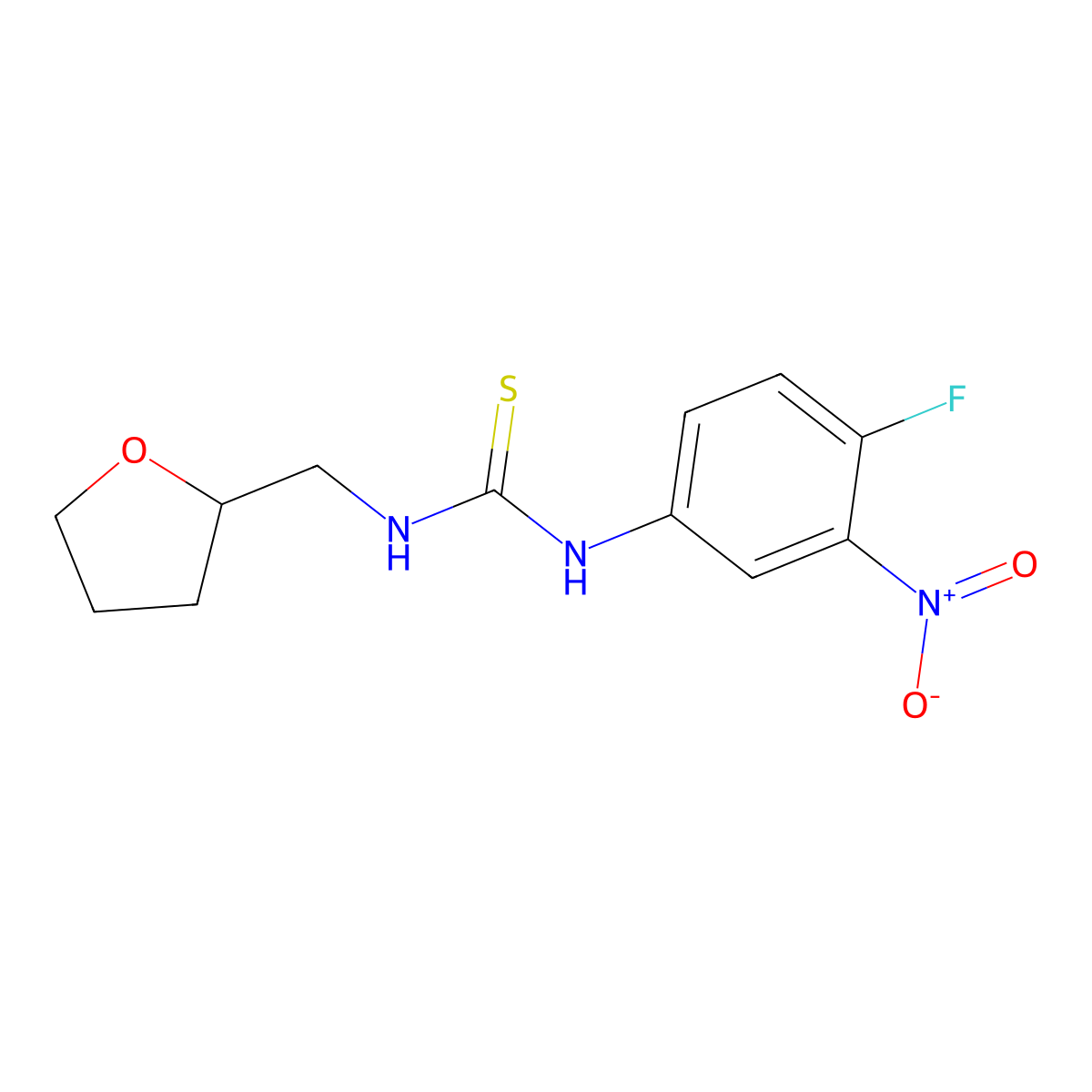 1-(4-Fluoro-3-nitrophenyl)-3-(tetrahydrofuran-2-ylmethyl)thiourea molecular structure, CAS 565217-42-7