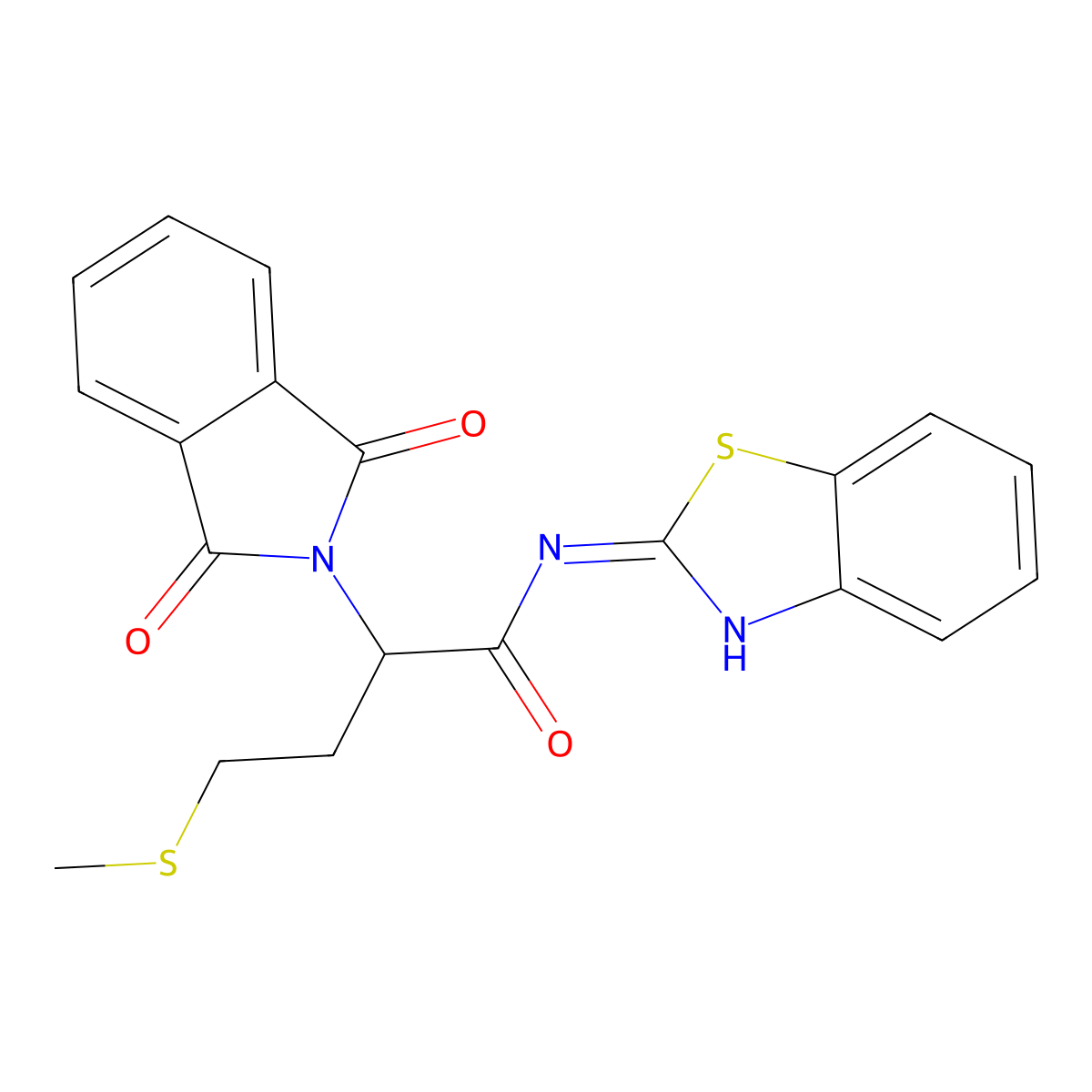 N-(1,3-benzothiazol-2-yl)-2-(1,3-dioxoisoindol-2-yl)-4-methylsulfanylbutanamide molecular structure, CAS 565219-86-5