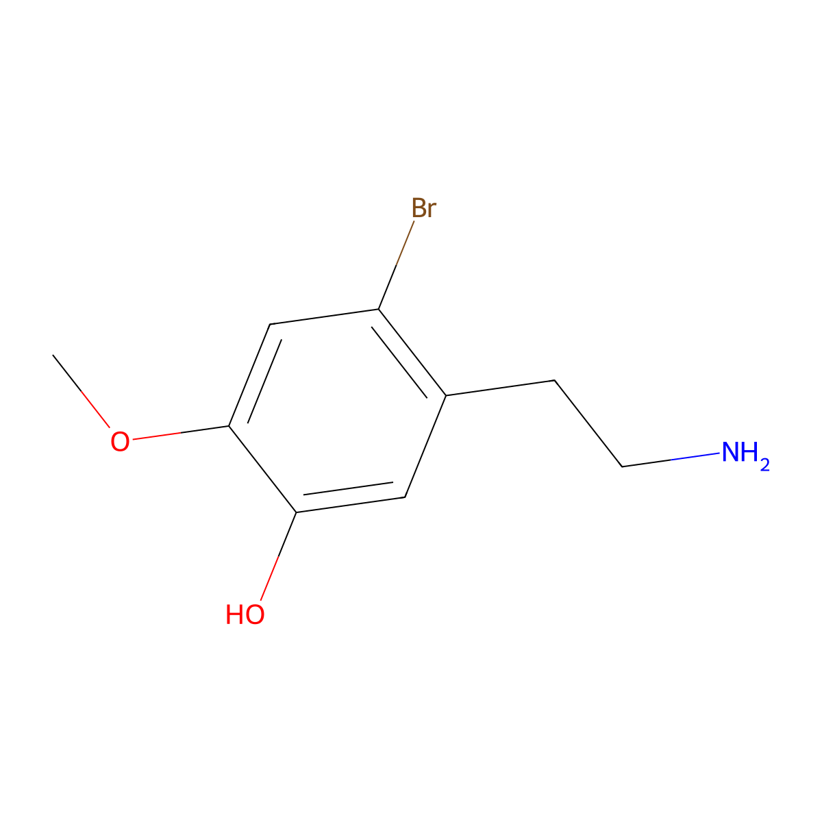 5-(2-Aminoethyl)-4-bromo-2-methoxyphenol molecular structure, CAS 56522-51-1