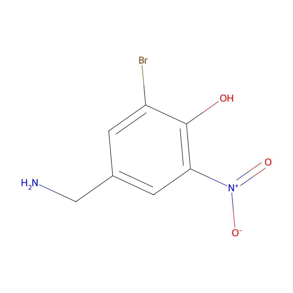 4-(Aminomethyl)-2-bromo-6-nitrophenol molecular structure, CAS 565237-20-9