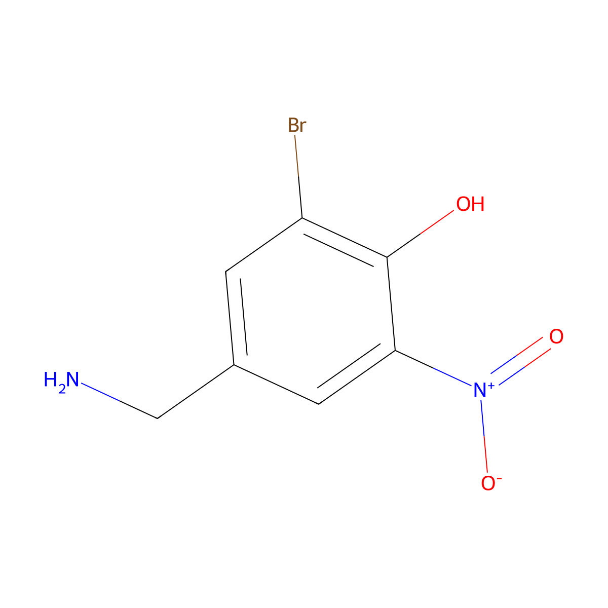 4-(Aminomethyl)-2-bromo-6-nitrophenol molecular structure, CAS 565237-20-9
