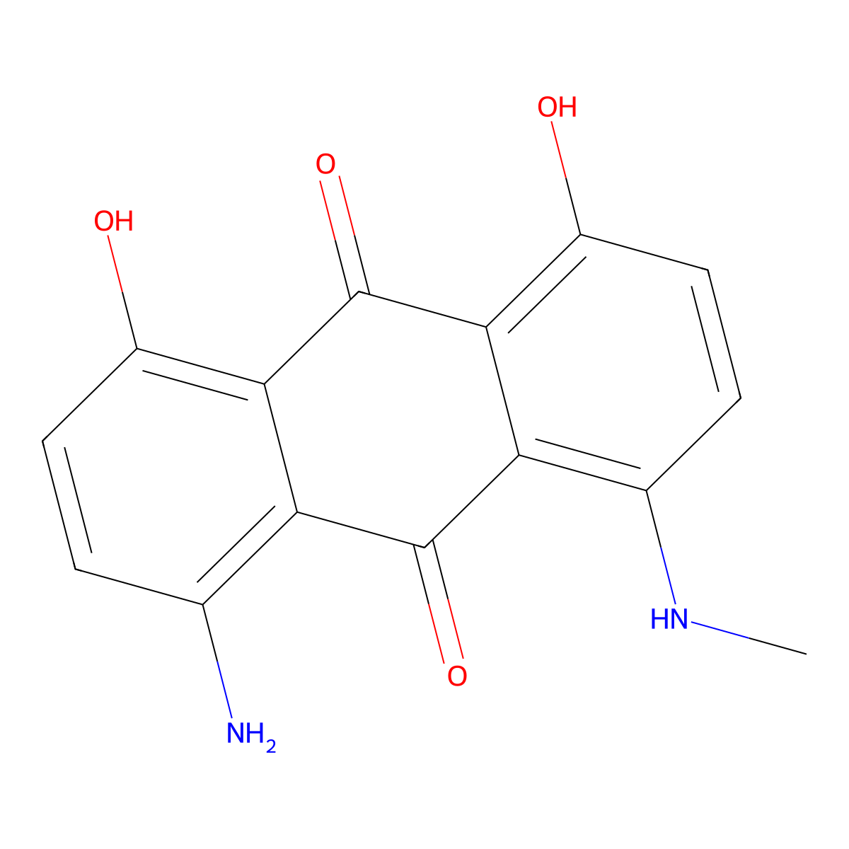 9,10-Anthracenedione, 1-amino-4,5-dihydroxy-8-(methylamino)- molecular structure, CAS 56524-77-7