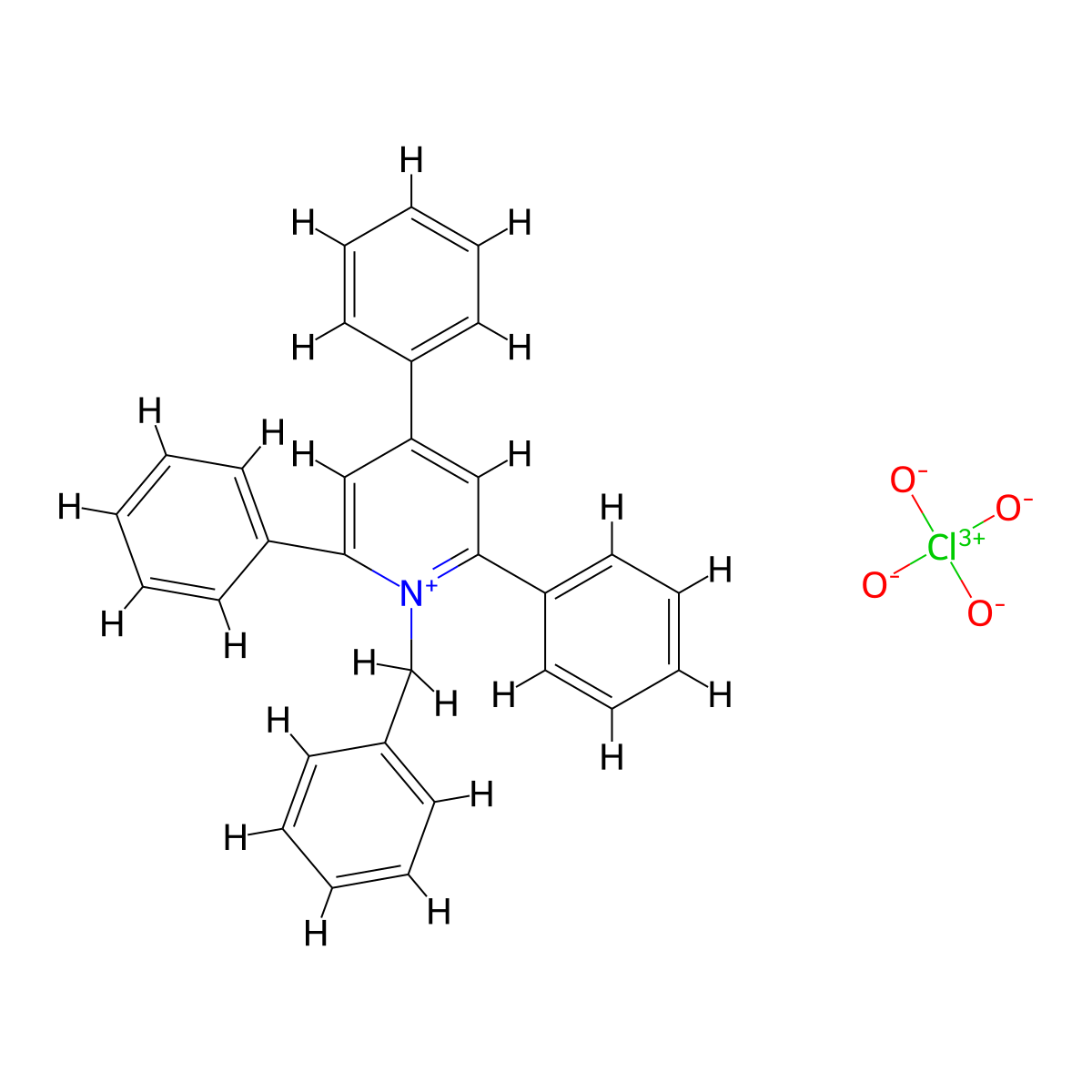 Pyridinium, 2,4,6-triphenyl-1-(phenylmethyl)-, perchlorate molecular structure, CAS 56524-88-0