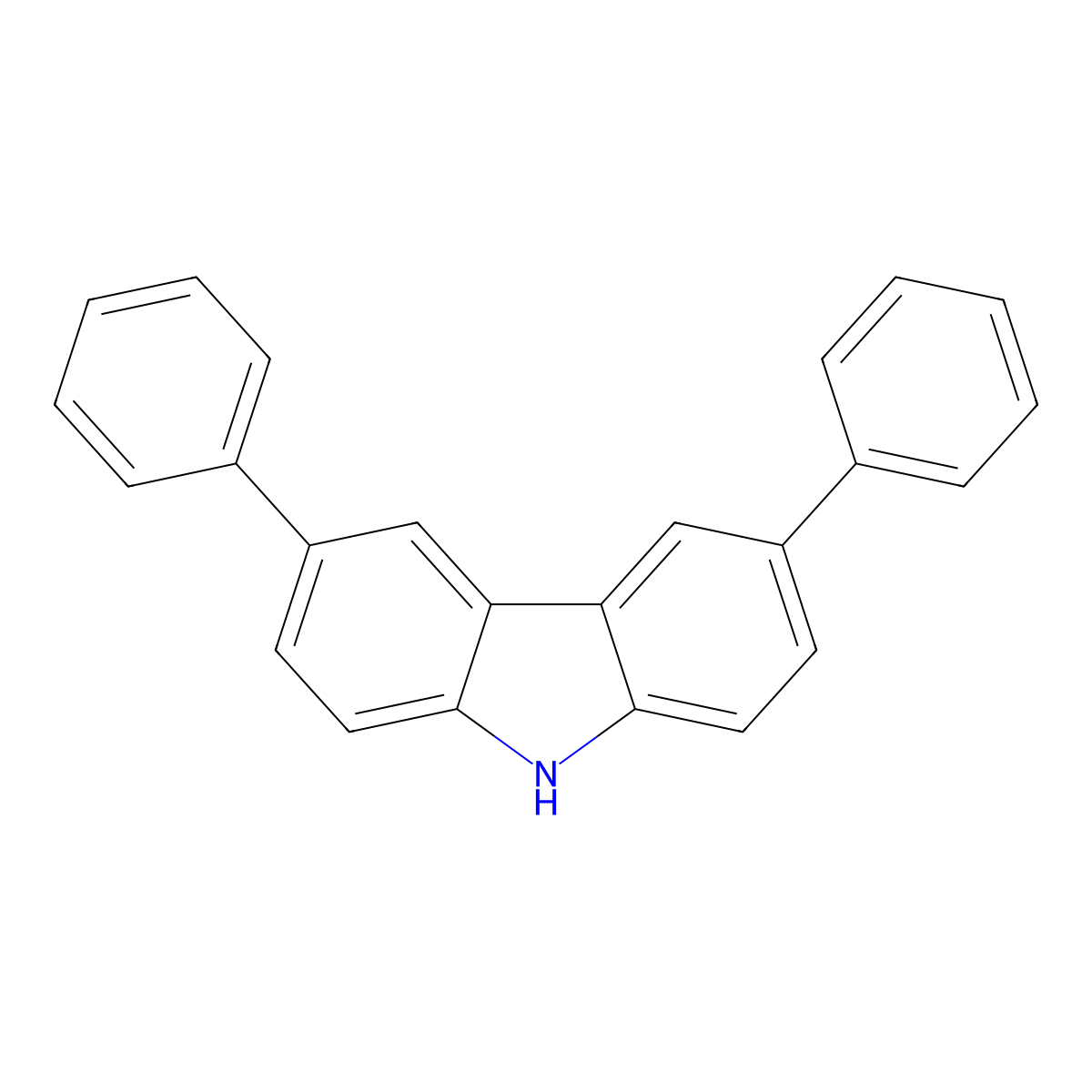 3,6-Diphenylcarbazole molecular structure, CAS 56525-79-2