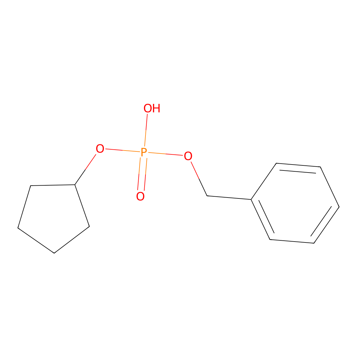 Benzyl cyclopentyl hydrogen phosphate molecular structure, CAS 56527-14-1