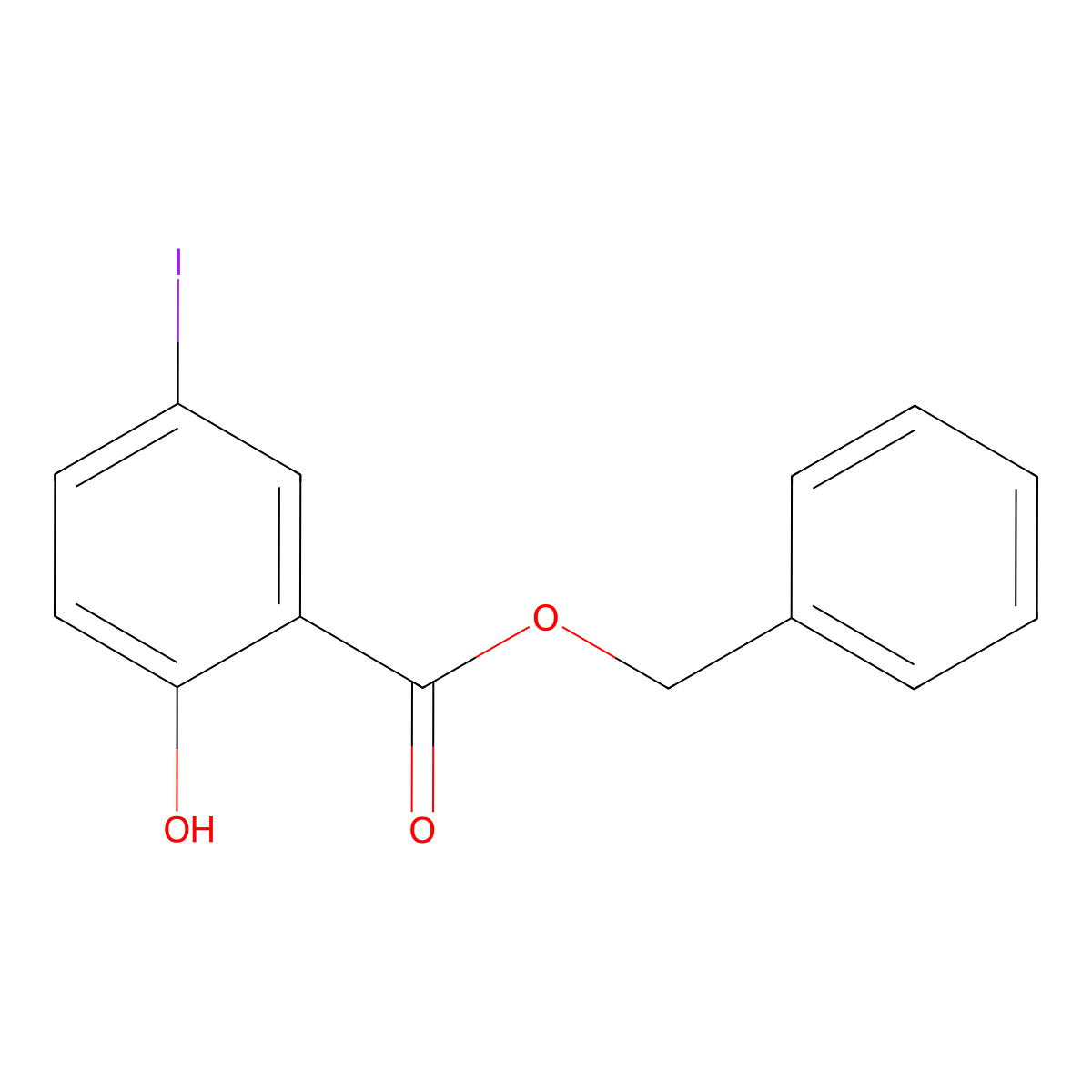 Benzyl 2-hydroxy-5-iodobenzoate molecular structure, CAS 56529-83-0